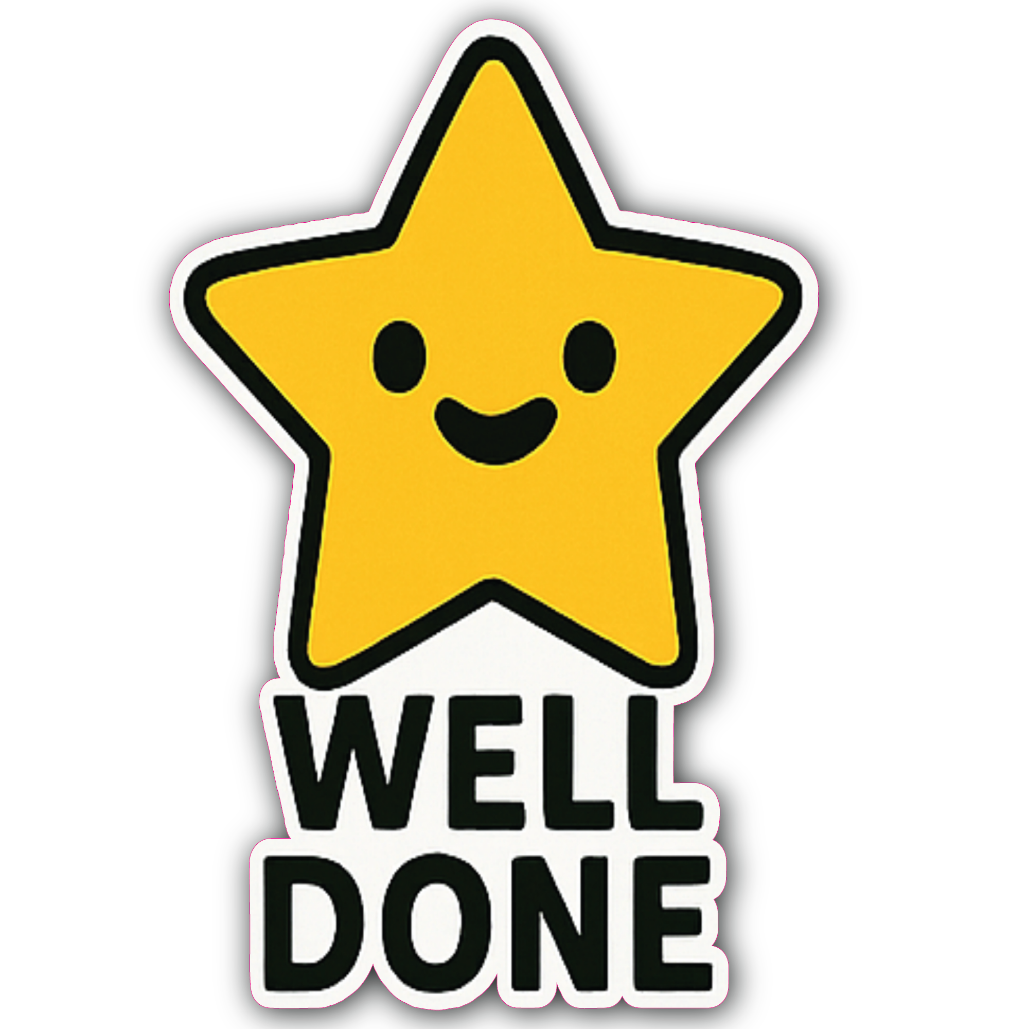 Well Done Sticker, Waterproof Vinyl Decal Sticker Indoor Or Outdoor 2 (Pieces) 3" and 5"