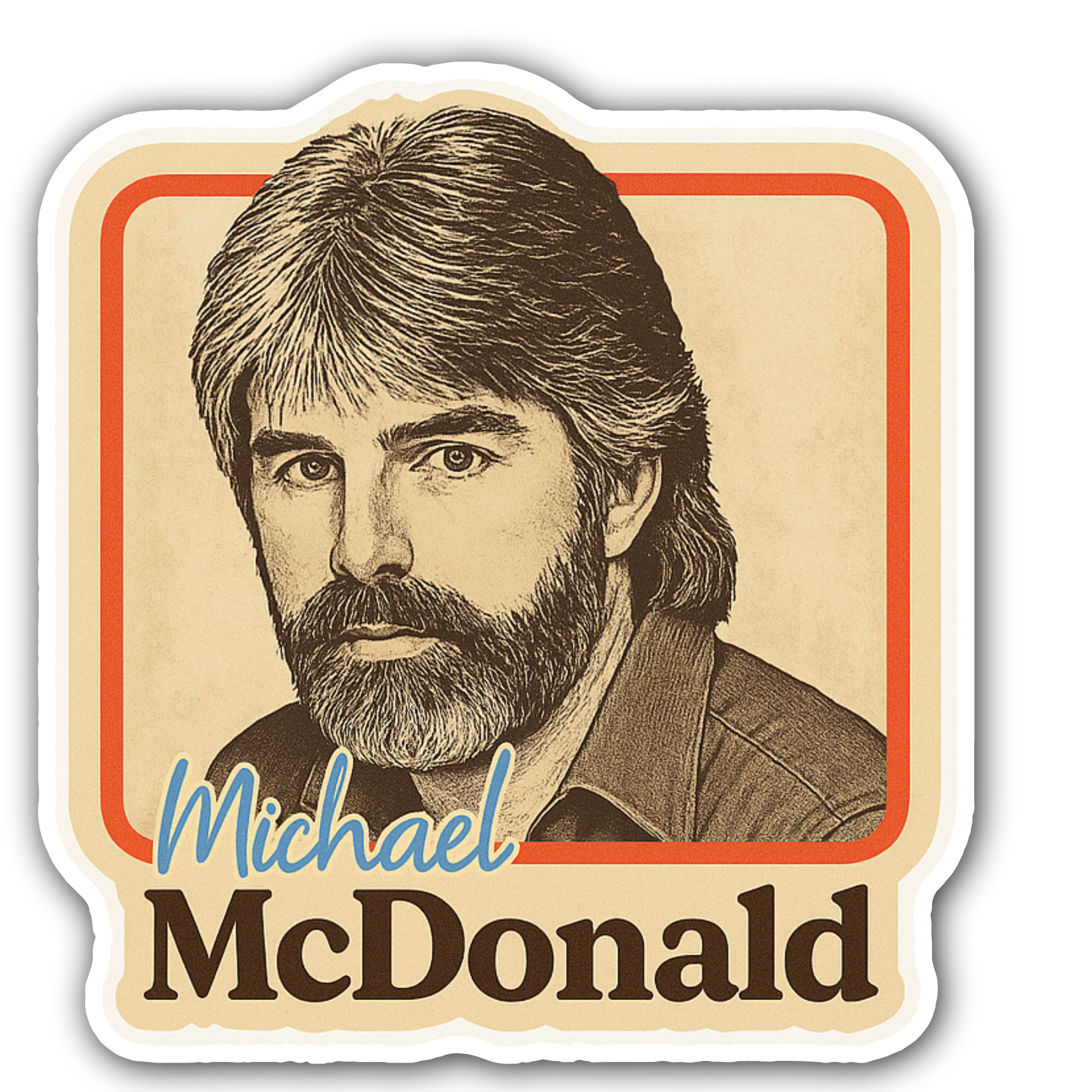 Michael McDonald Sticker, Waterproof Vinyl Decal Sticker Indoor Or Outdoor 2 (Pieces) 3" and 5"