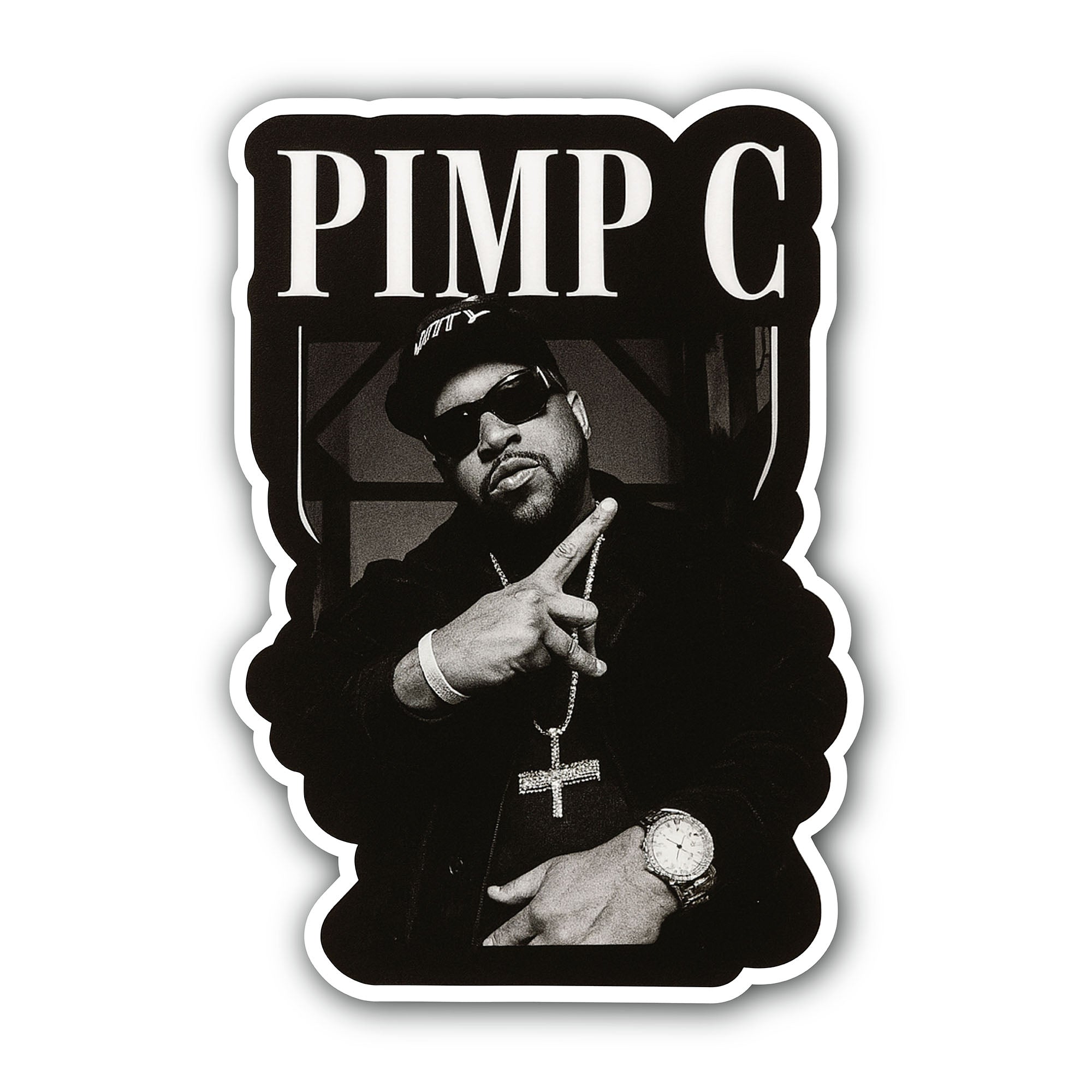 Pimp C Sticker, Waterproof Vinyl Decal Sticker Indoor Or Outdoor 2 (Pieces) 3" and 5"