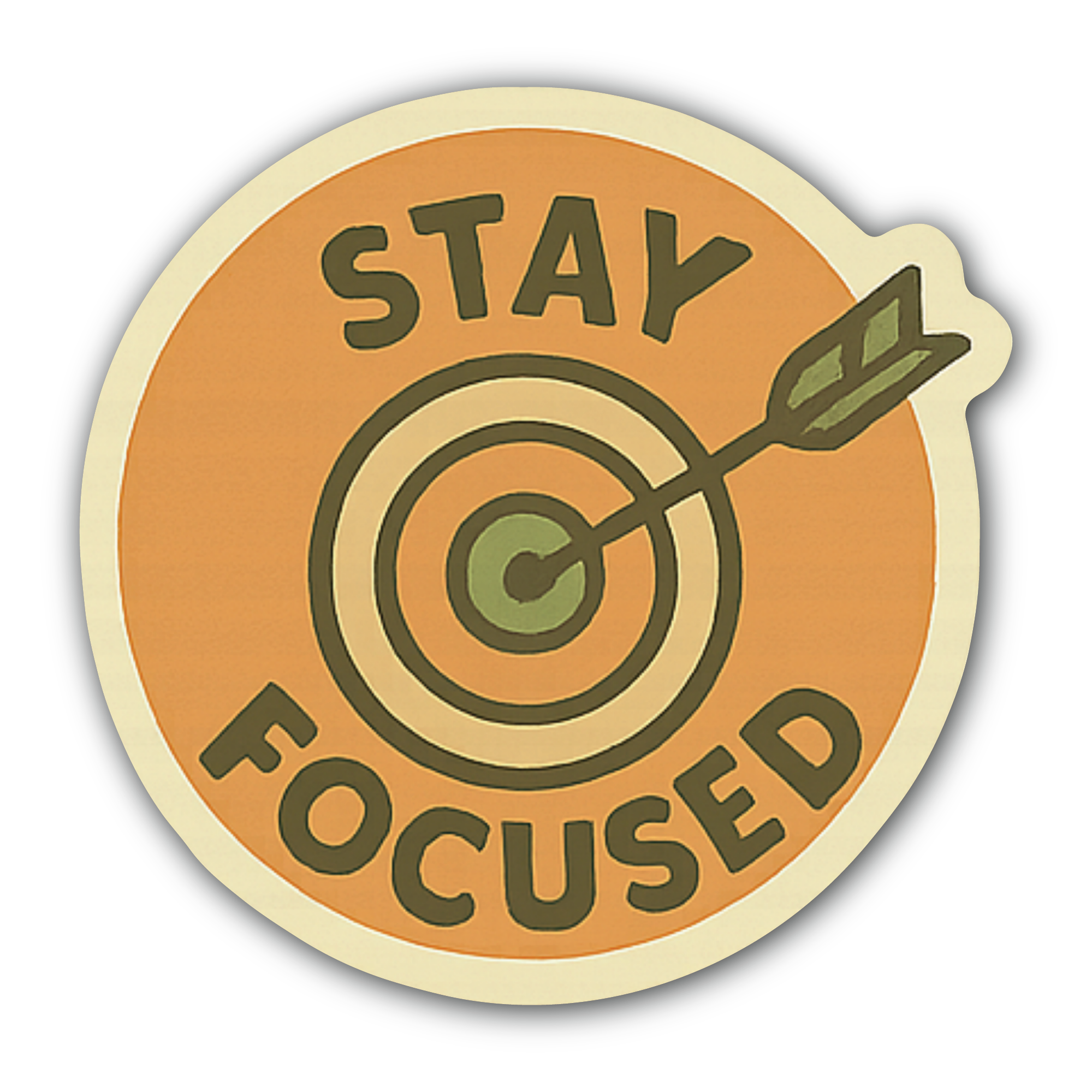 Stay Focused Sticker, Waterproof Vinyl Decal Sticker Indoor Or Outdoor 2 (Pieces) 3" and 5"