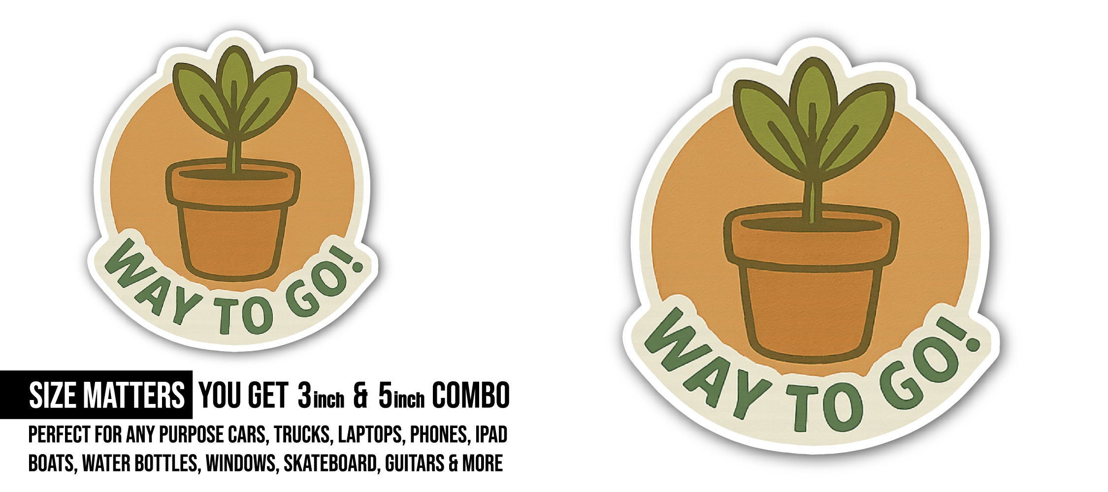 Leaf Sticker, Waterproof Vinyl Decal Sticker Indoor Or Outdoor 2 (Pieces) 3" and 5"