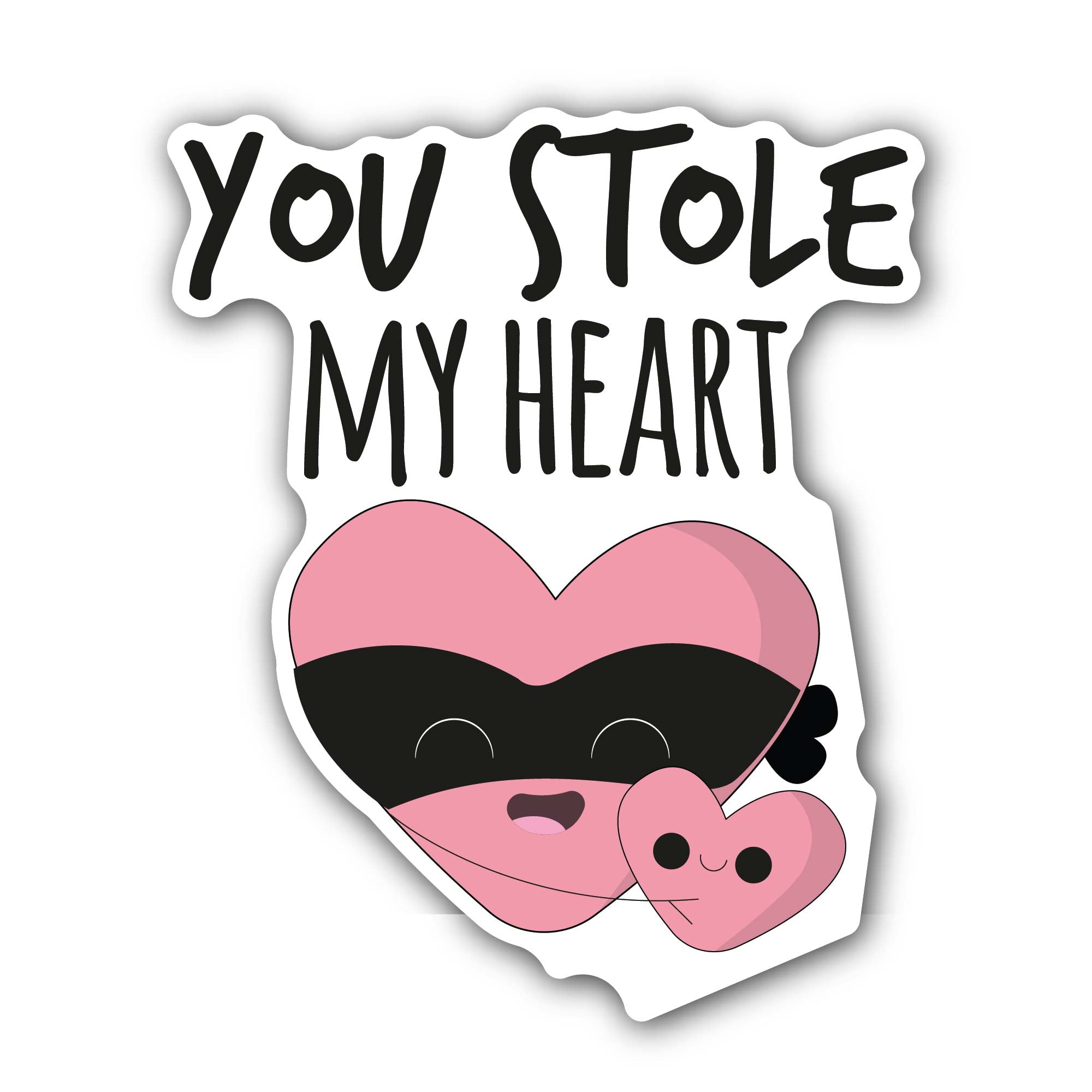 You Stole My Heart & Two Heart Sticker, Waterproof Vinyl Decal Sticker Indoor Or Outdoor 2 (Pieces) 3" and 5"