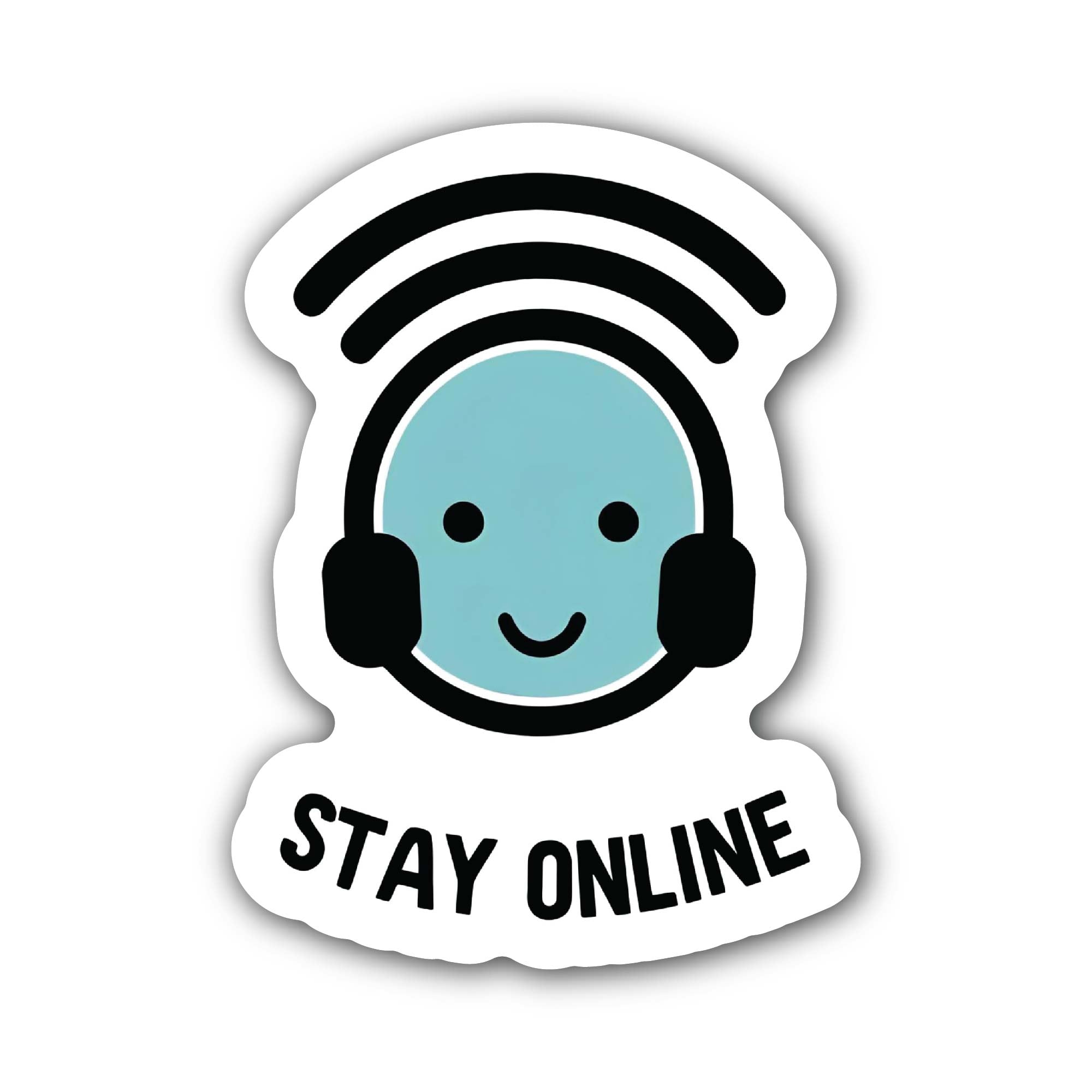 Stay Online Sticker, Waterproof Vinyl Decal Sticker Indoor Or Outdoor 2 (Pieces) 3" and 5"