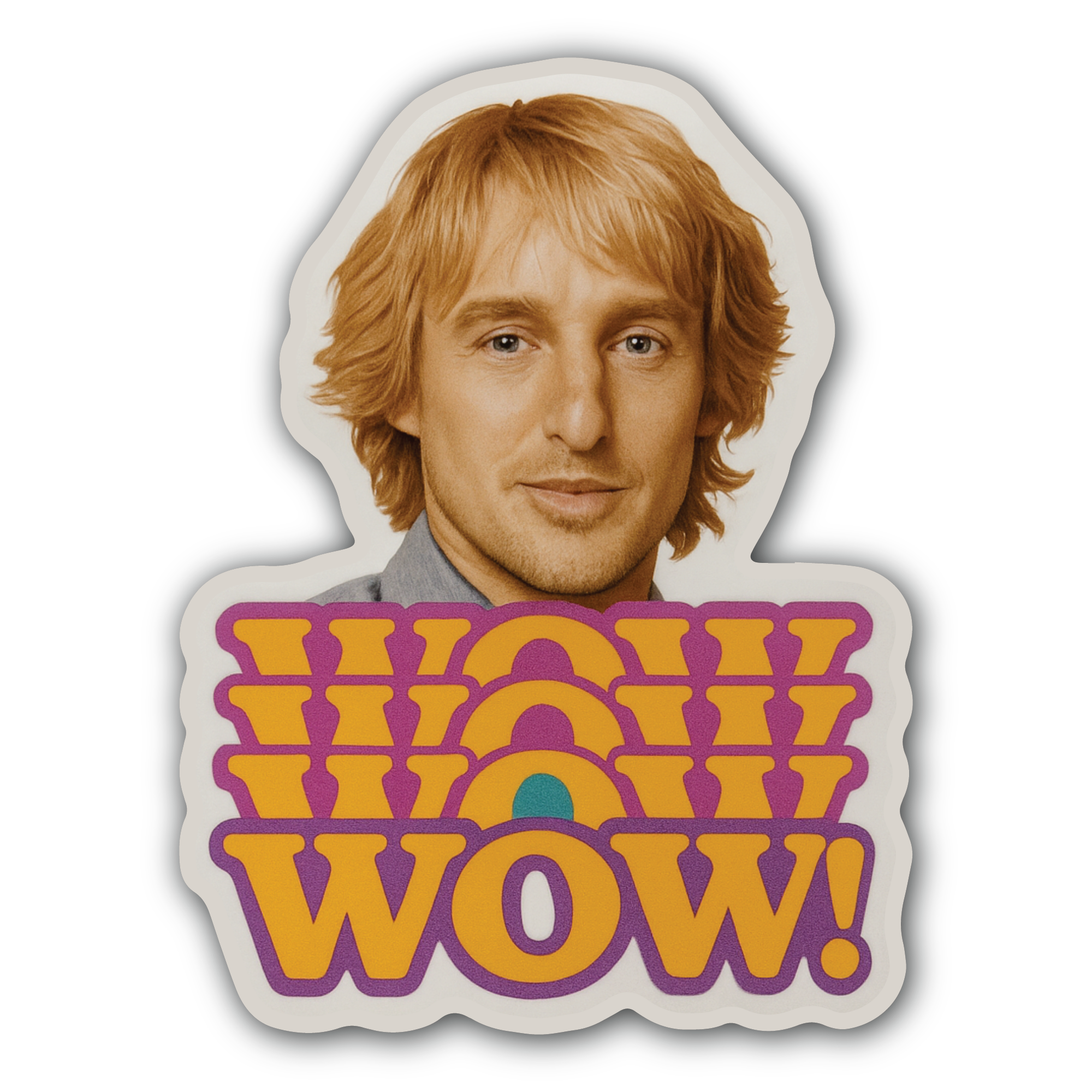 Wow Sticker, Waterproof Vinyl Decal Sticker Indoor Or Outdoor 2 (Pieces) 3" and 5"