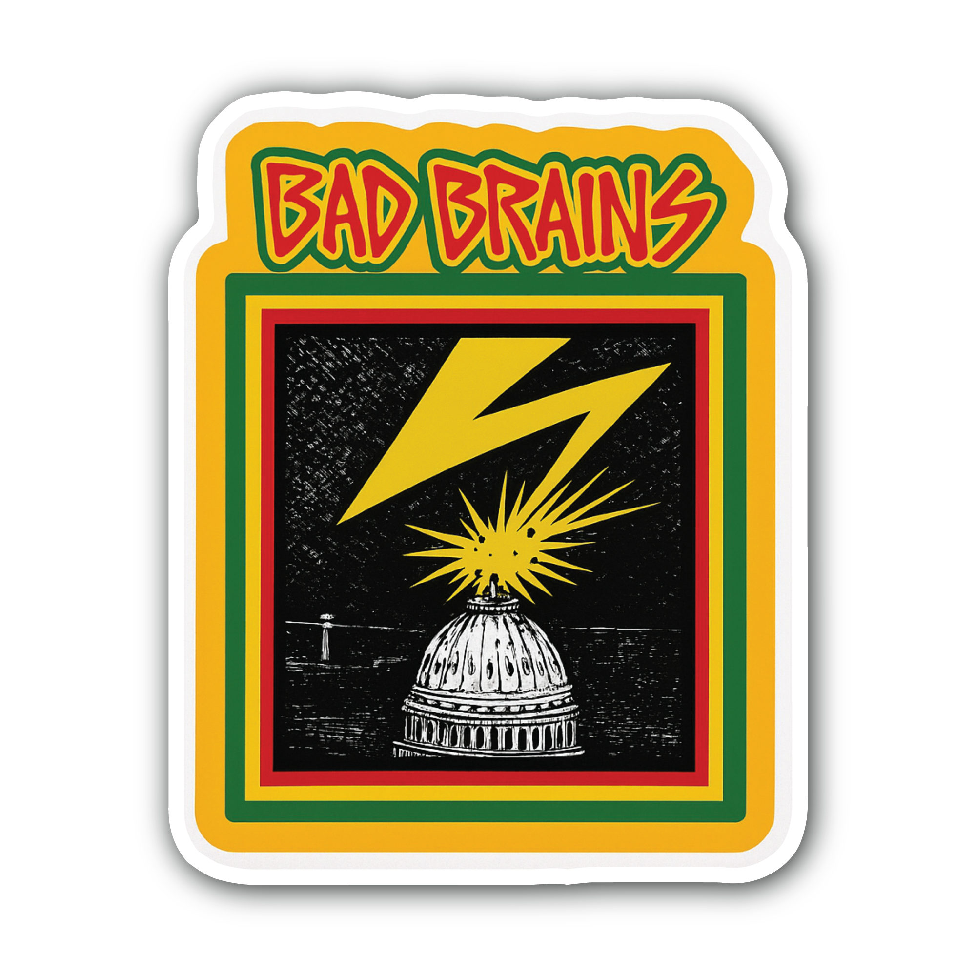 Bad Brains Sticker, Waterproof Vinyl Decal Sticker Indoor Or Outdoor 2 (Pieces) 3" and 5"