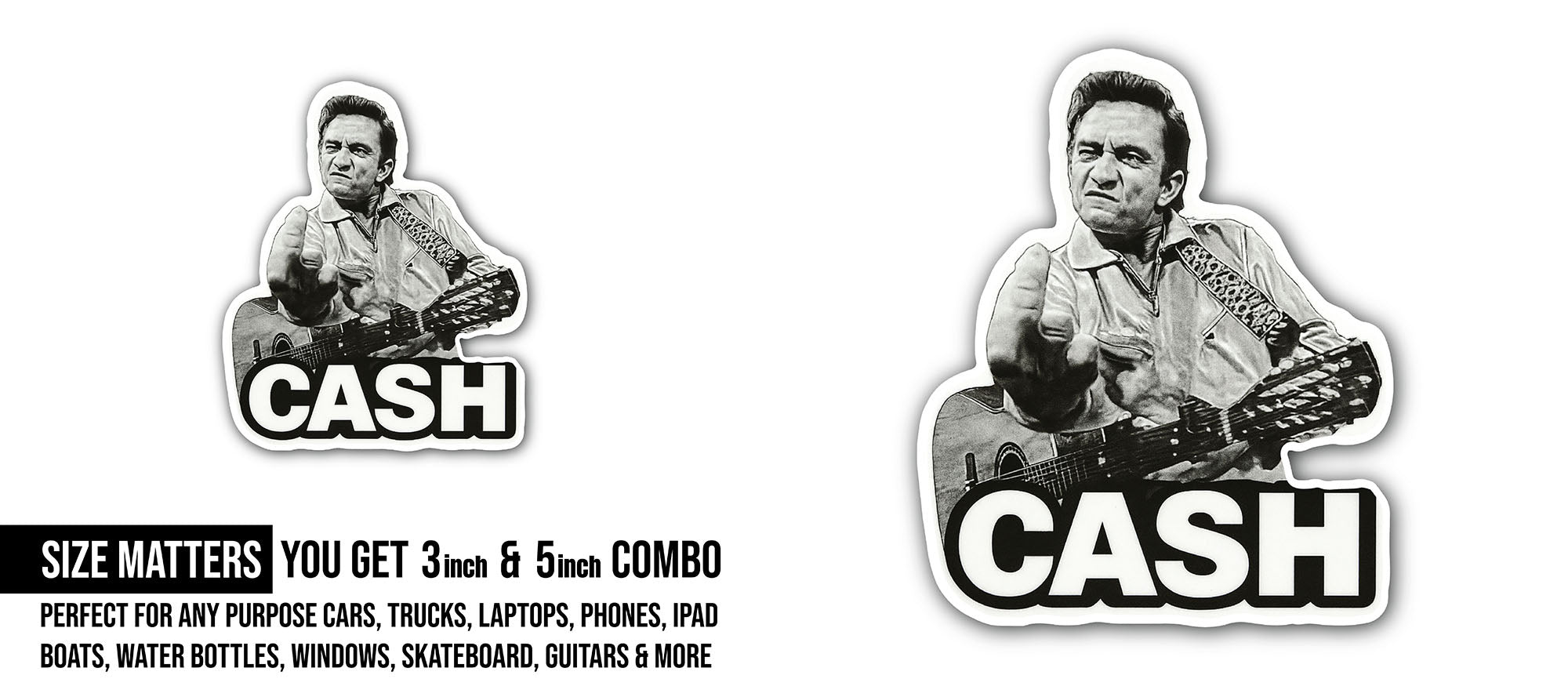 Cash Sticker, Waterproof Vinyl Decal Sticker Indoor Or Outdoor 2 (Pieces) 3" and 5"