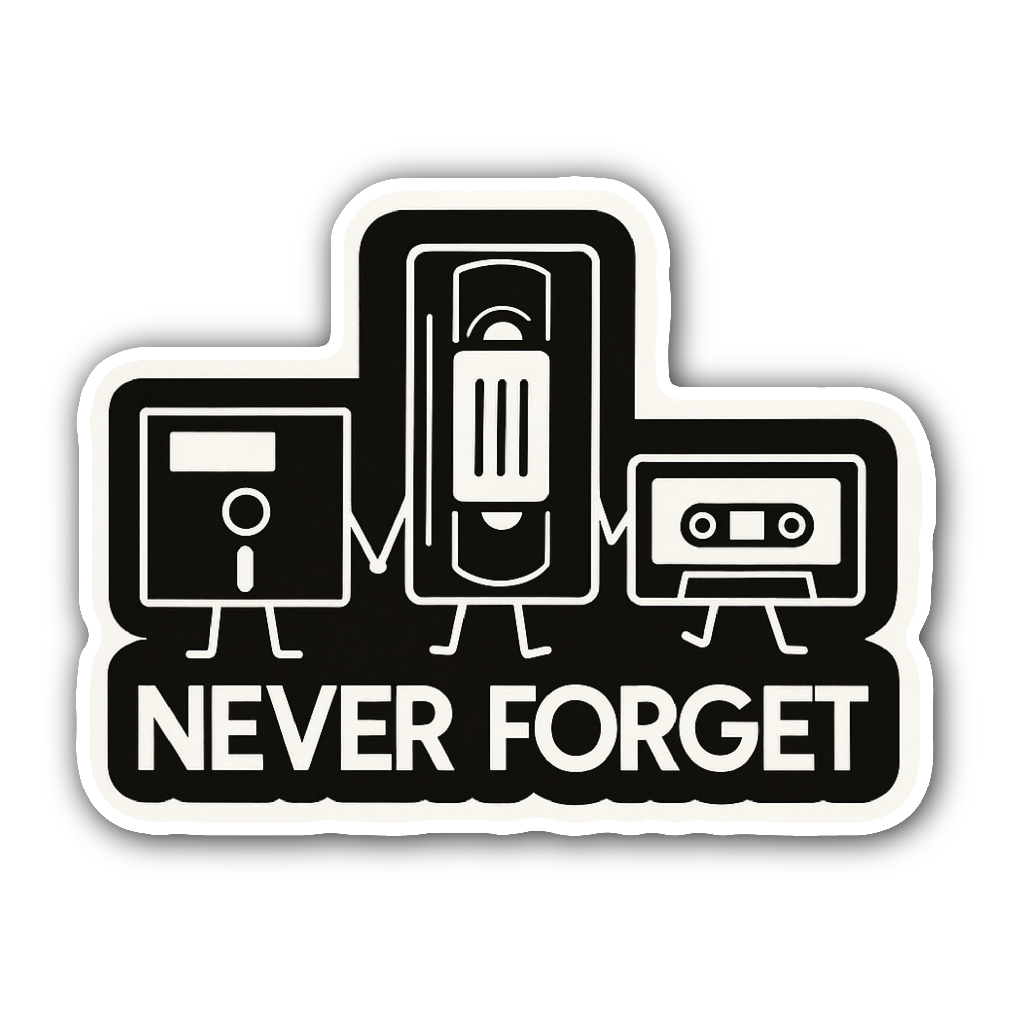 Never Forget Sticker, Waterproof Vinyl Decal Sticker Indoor Or Outdoor 2 (Pieces) 3" and 5"