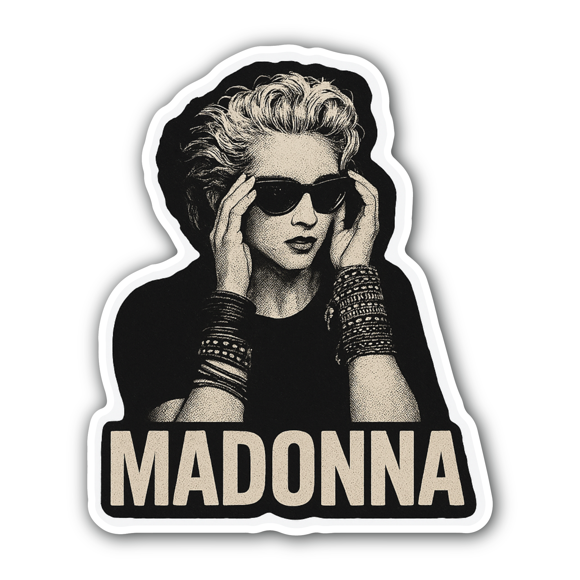 Madonna Sticker, Waterproof Vinyl Decal Sticker Indoor Or Outdoor 2 (Pieces) 3" and 5"