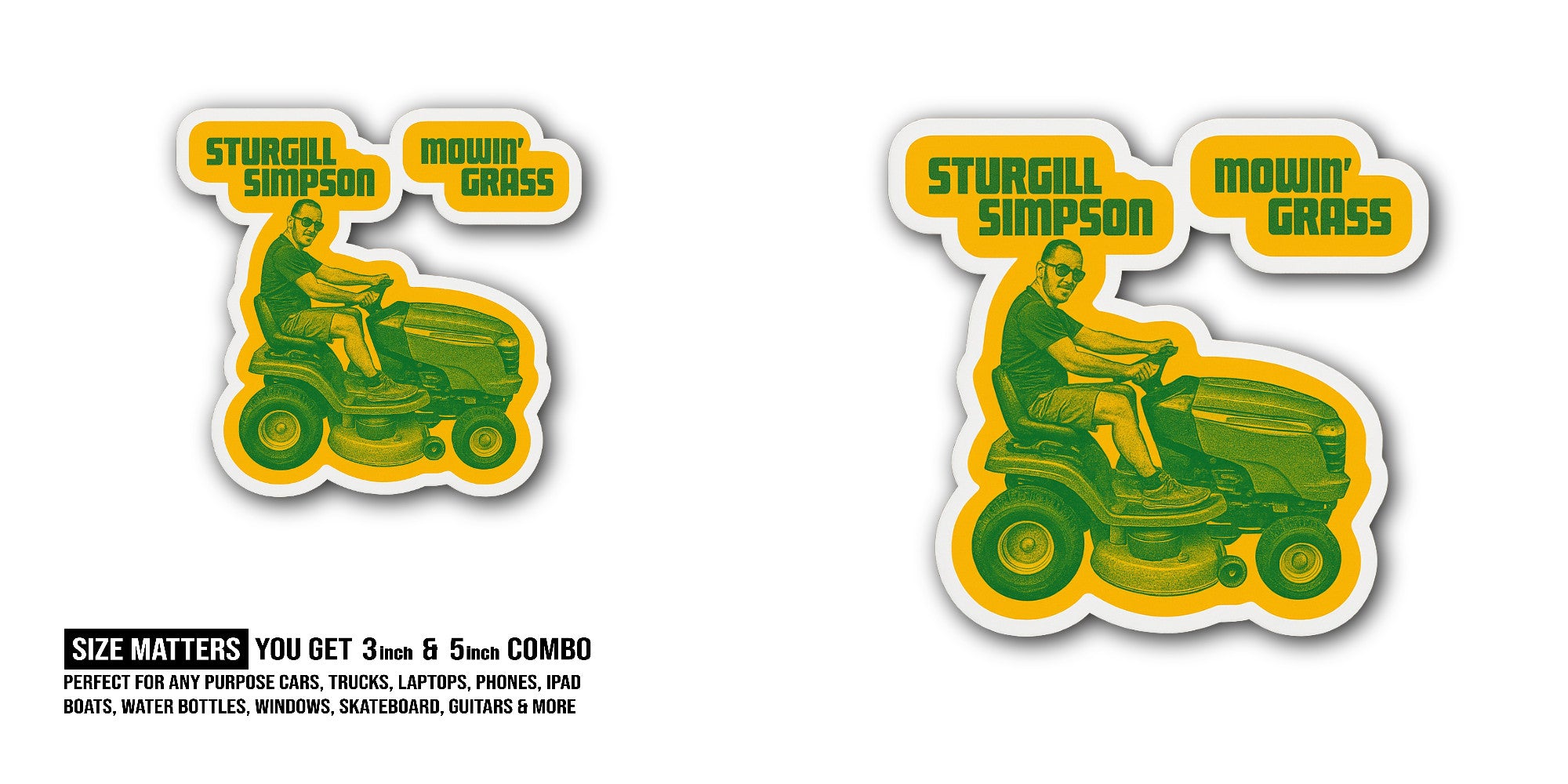 Sturgill Simpson Sticker, Waterproof Vinyl Decal Sticker Indoor Or Outdoor 2 (Pieces) 3" and 5"