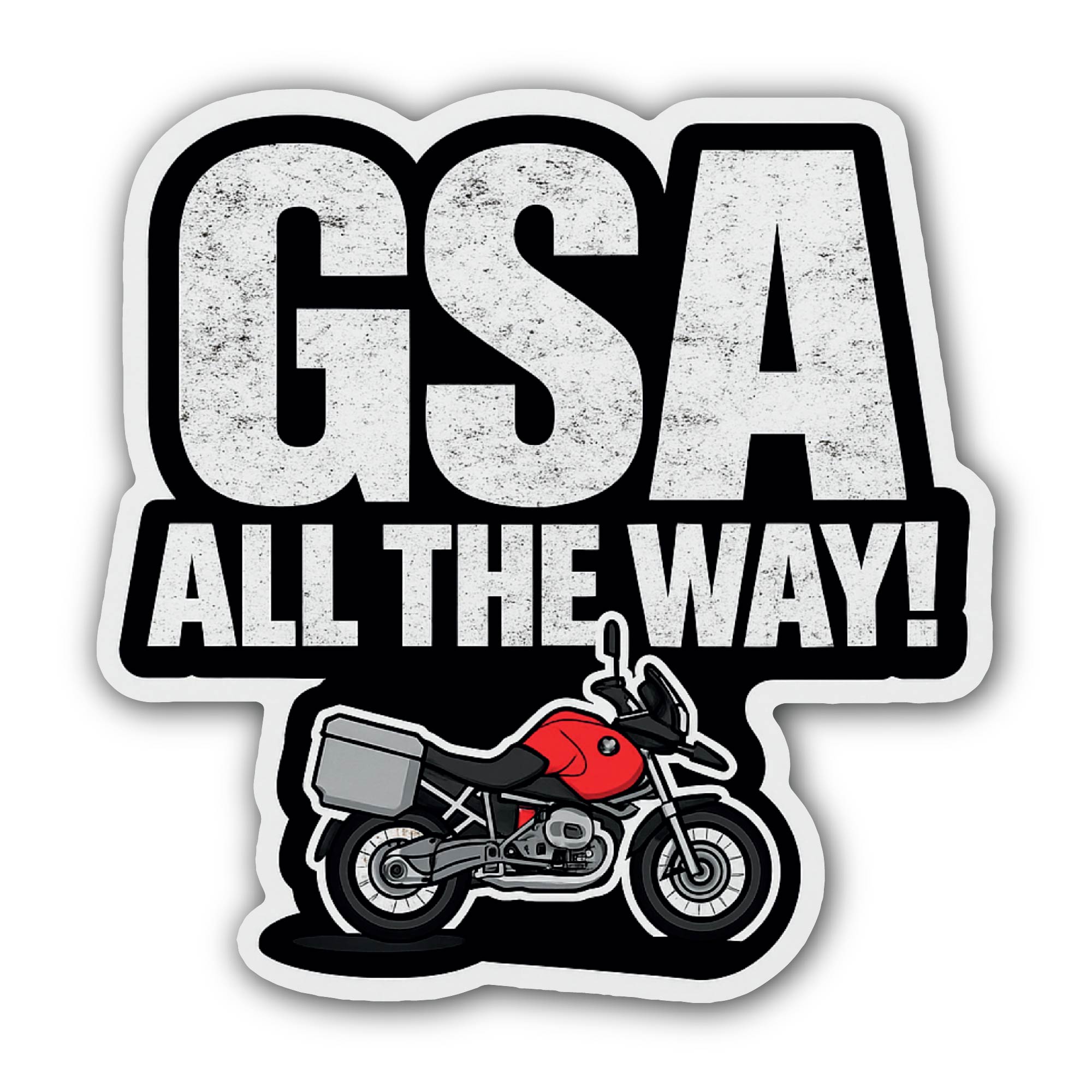 GSA ALL THE WAY! Sticker, Waterproof Vinyl Decal Sticker Indoor Or Outdoor 2 (Pieces) 3" and 5"