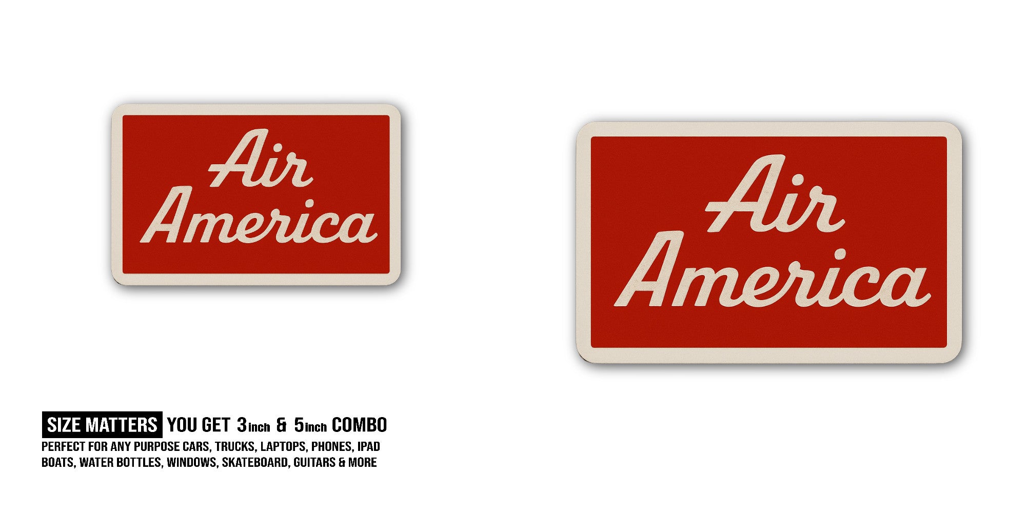 Air America Sticker, Waterproof Vinyl Decal Sticker Indoor Or Outdoor 2 (Pieces) 3" and 5"