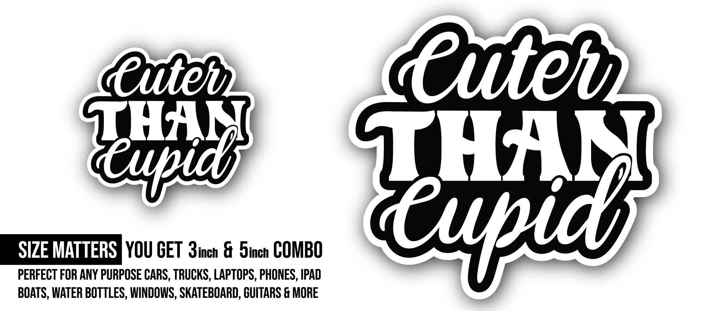 Cute Message Sticker, Waterproof Vinyl Decal Sticker Indoor Or Outdoor 2 (Pieces) 3" and 5"