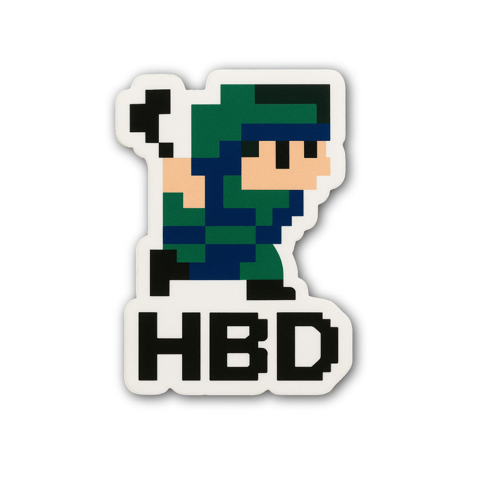 HBD Sticker, Waterproof Vinyl Decal Sticker Indoor Or Outdoor 2 (Pieces) 3" and 5"