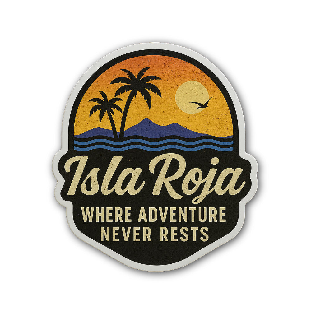 Isla Roja Sticker, Waterproof Vinyl Decal Sticker Indoor Or Outdoor 2 (Pieces) 3" and 5"
