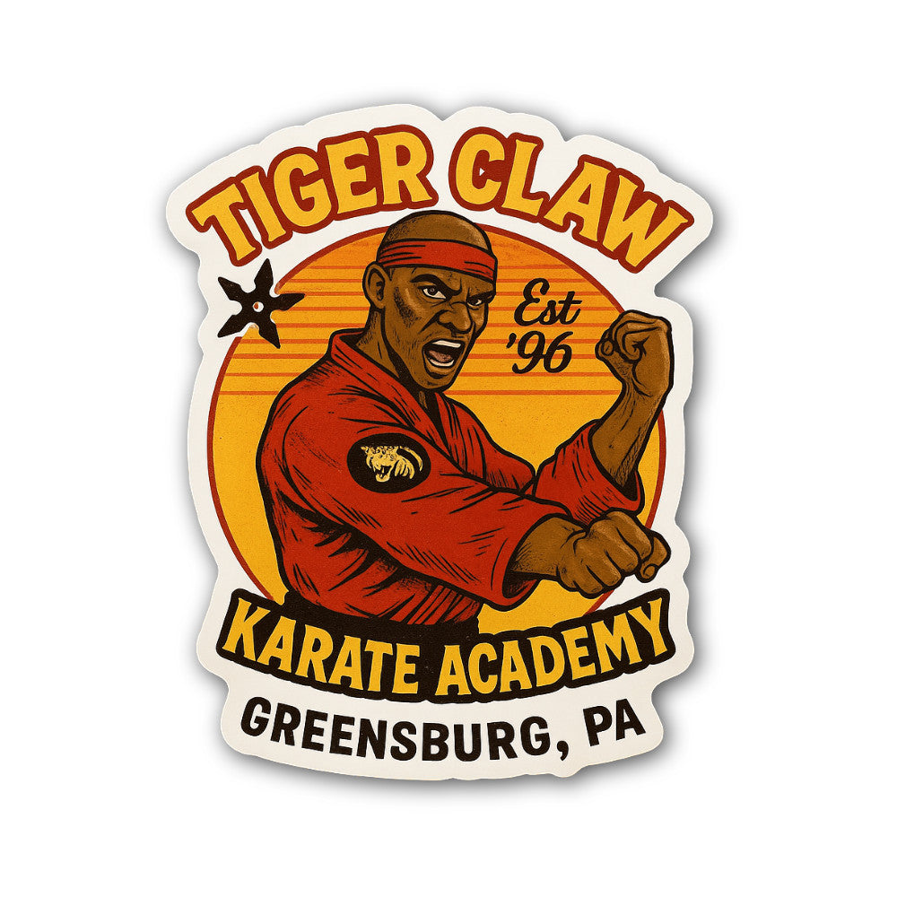 Tiger Claw Karate Academy Sticker, Waterproof Vinyl Decal Sticker Indoor Or Outdoor 2 (Pieces) 3" and 5"