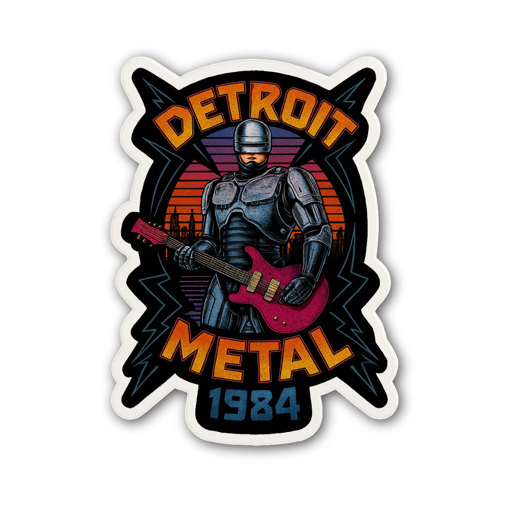 Detroit Metal 1984 Sticker, Waterproof Vinyl Decal Sticker Indoor Or Outdoor 2 (Pieces) 3" and 5"