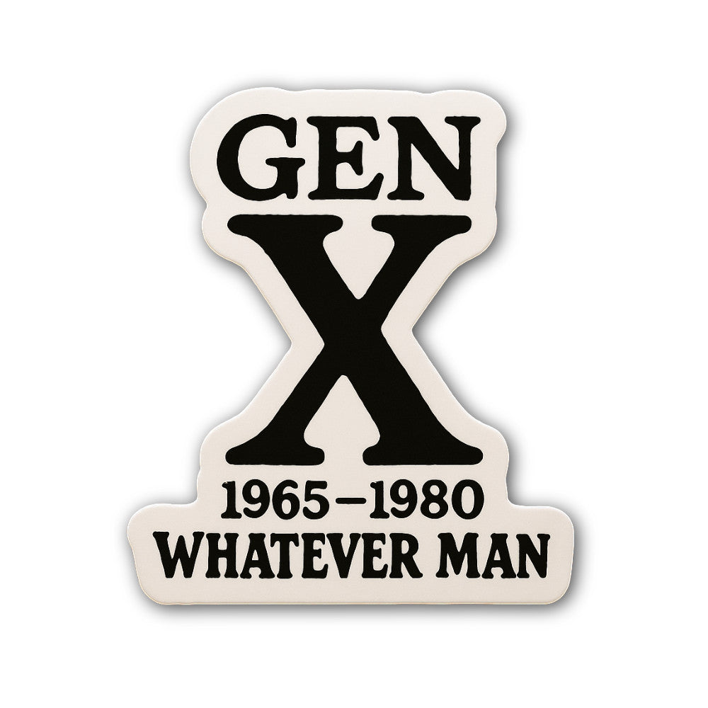 Gen X Sticker, Waterproof Vinyl Decal Sticker Indoor Or Outdoor 2 (Pieces) 3" and 5"