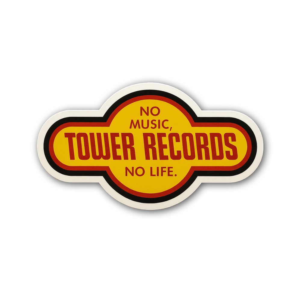 Tower Records Sticker, Waterproof Vinyl Decal Sticker Indoor Or Outdoor 2 (Pieces) 3" and 5"