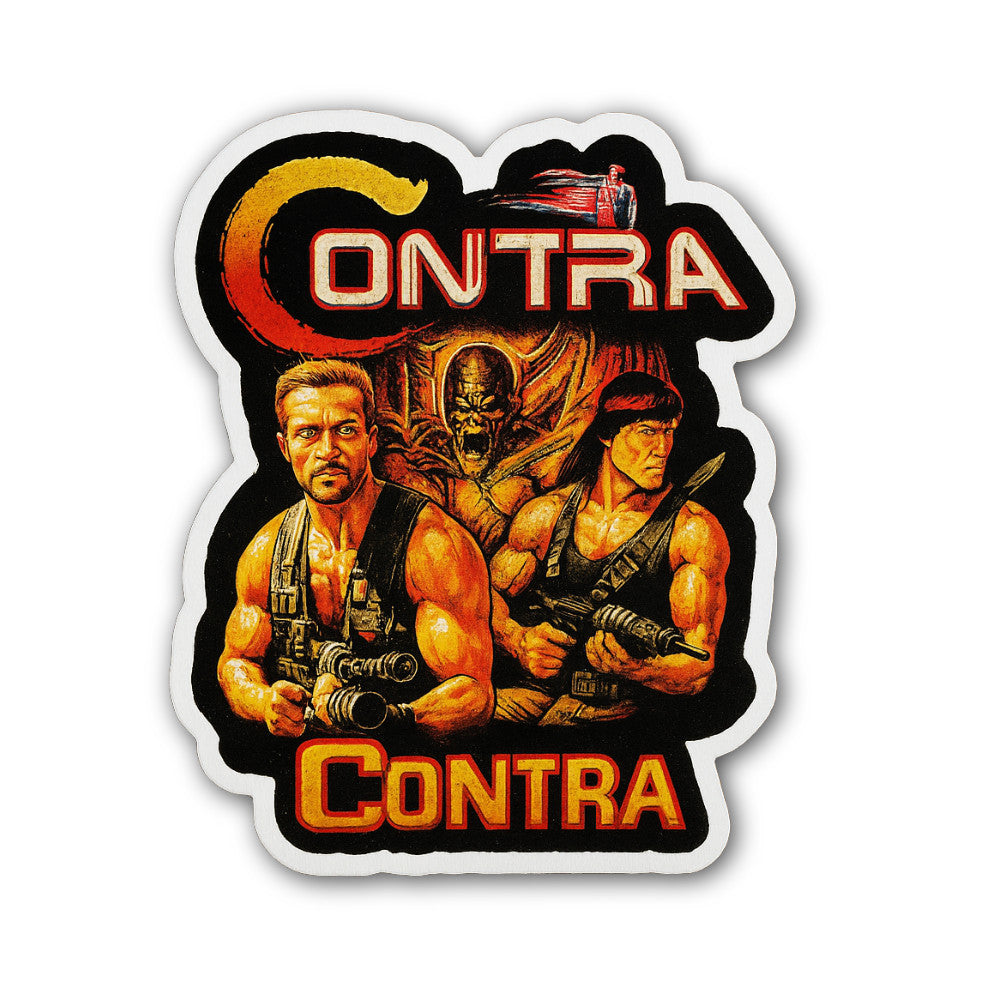 Contra Sticker, Waterproof Vinyl Decal Sticker Indoor Or Outdoor 2 (Pieces) 3" and 5"