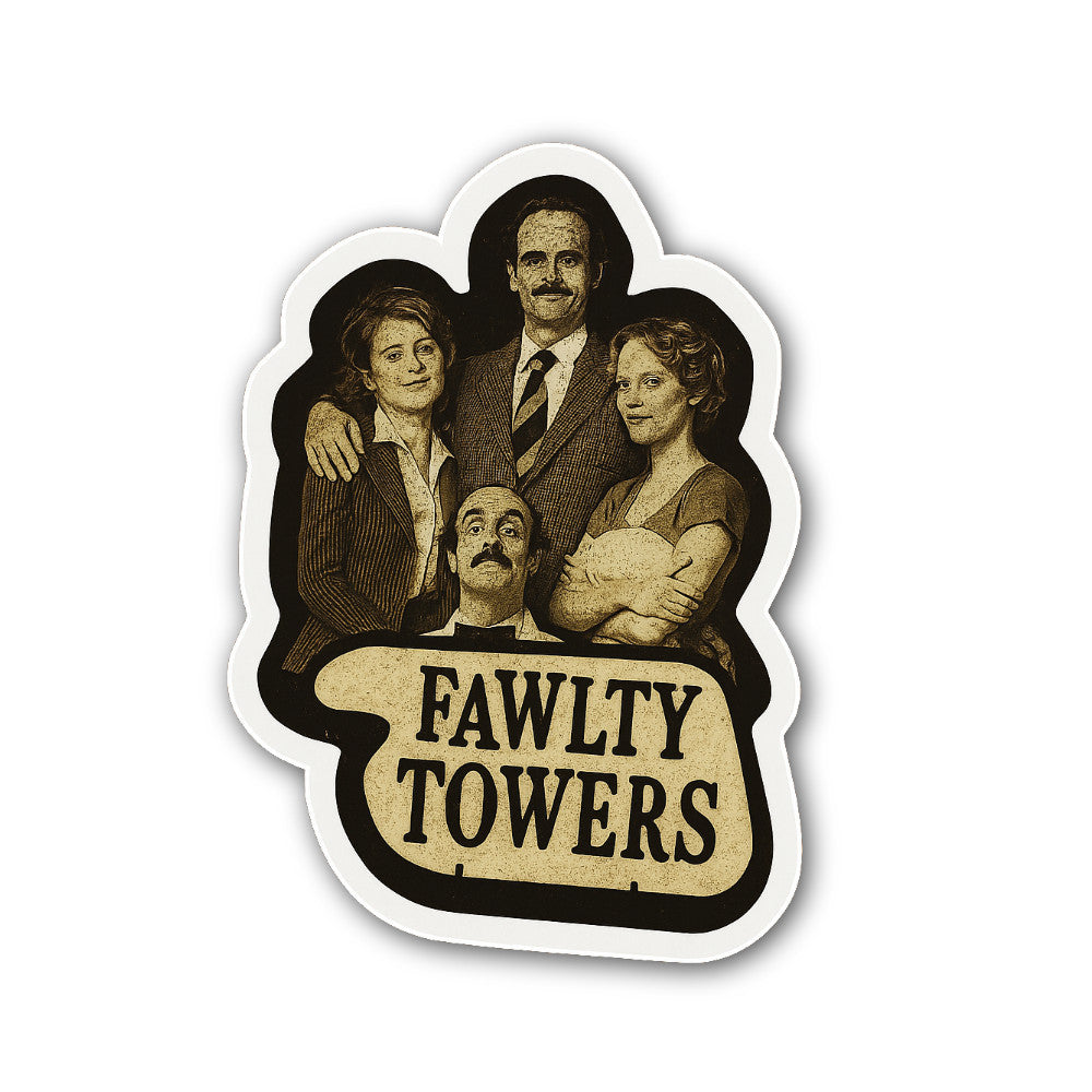 Fawlty Towers Sticker, Waterproof Vinyl Decal Sticker Indoor Or Outdoor 2 (Pieces) 3" and 5"