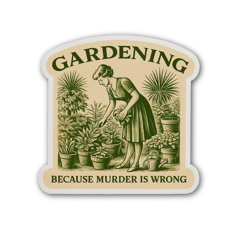 GARDENING Sticker, Waterproof Vinyl Decal Sticker Indoor Or Outdoor 2 (Pieces) 3" and 5"