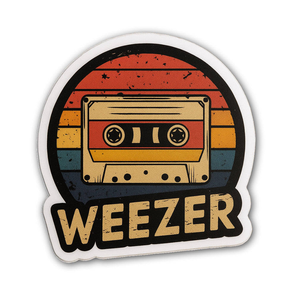 Weezer Sticker, Waterproof Vinyl Decal Sticker Indoor Or Outdoor 2 (Pieces) 3" and 5"