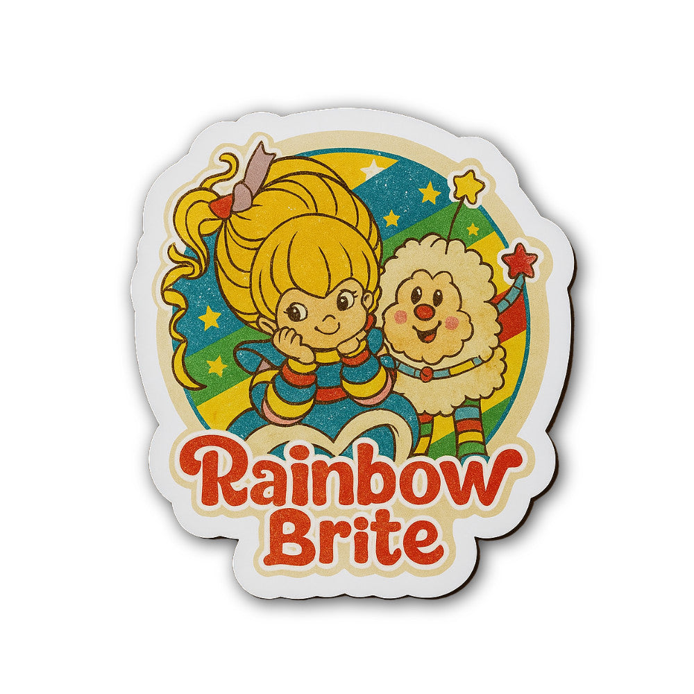 Rainbow Brite Sticker, Waterproof Vinyl Decal Sticker Indoor Or Outdoor 2 (Pieces) 3" and 5"