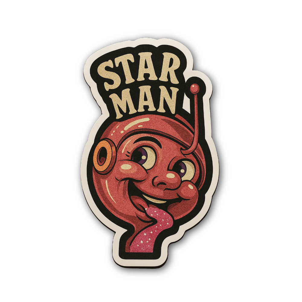 STAR MAN Sticker, Waterproof Vinyl Decal Sticker Indoor Or Outdoor 2 (Pieces) 3" and 5"