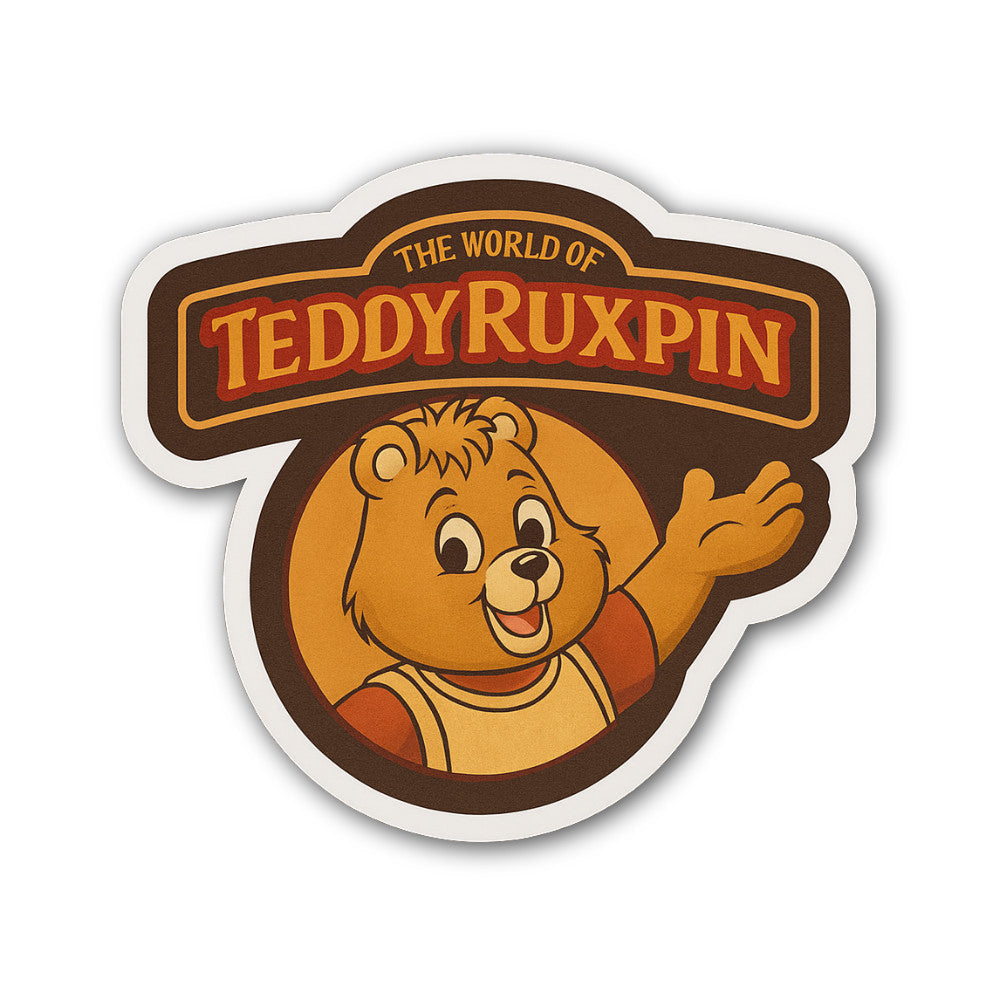 Teddy Ruxpin Sticker, Waterproof Vinyl Decal Sticker Indoor Or Outdoor 2 (Pieces) 3" and 5"