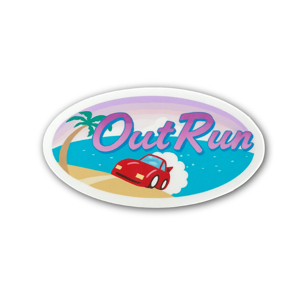 Out Run Sticker, Waterproof Vinyl Decal Sticker Indoor Or Outdoor 2 (Pieces) 3" and 5"