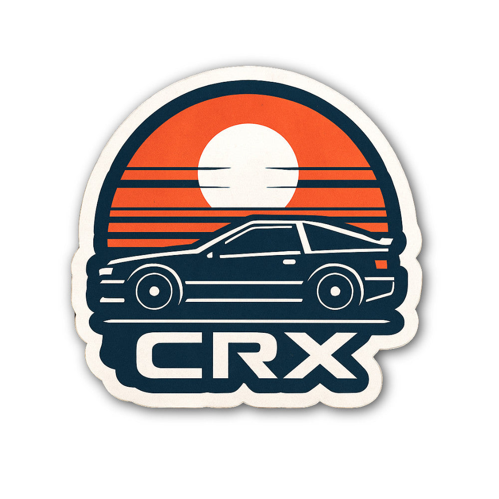 Honda CRX Sticker, Waterproof Vinyl Decal Sticker Indoor Or Outdoor 2 (Pieces) 3" and 5"