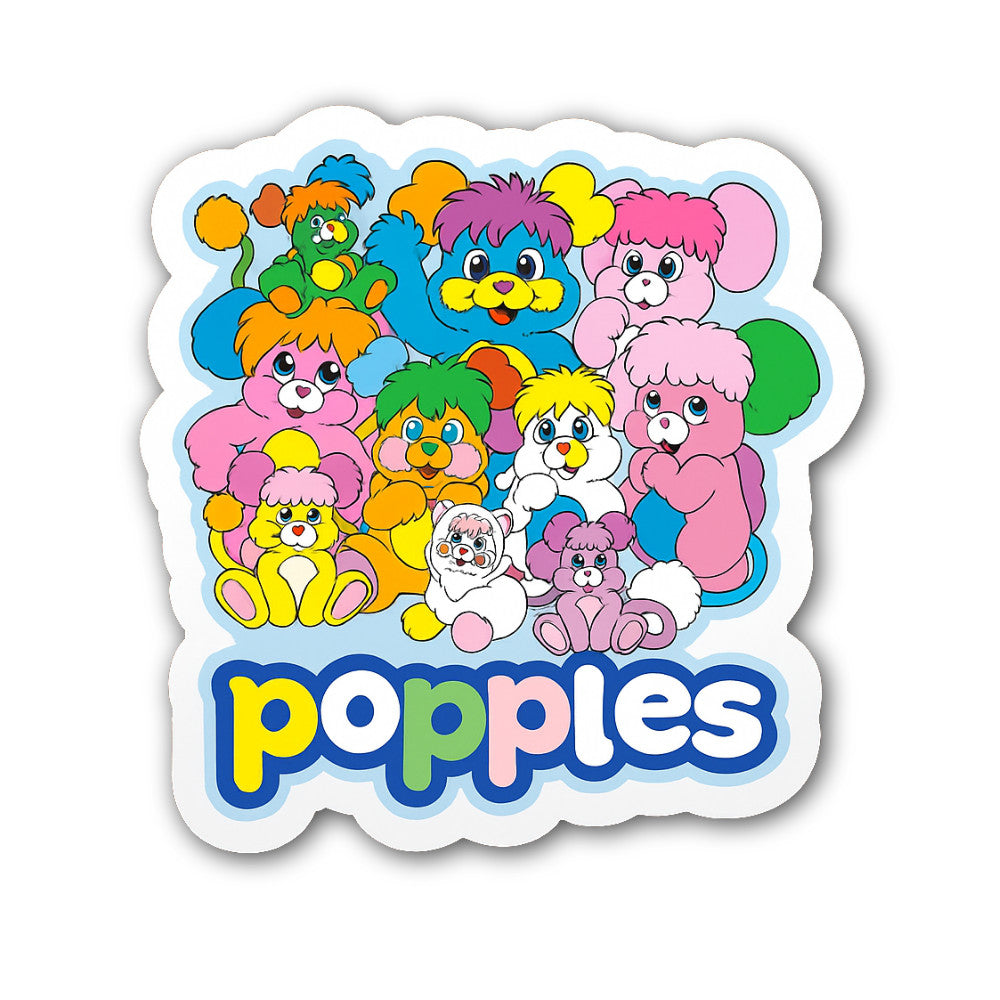 Popples Sticker, Waterproof Vinyl Decal Sticker Indoor Or Outdoor 2 (Pieces) 3" and 5"