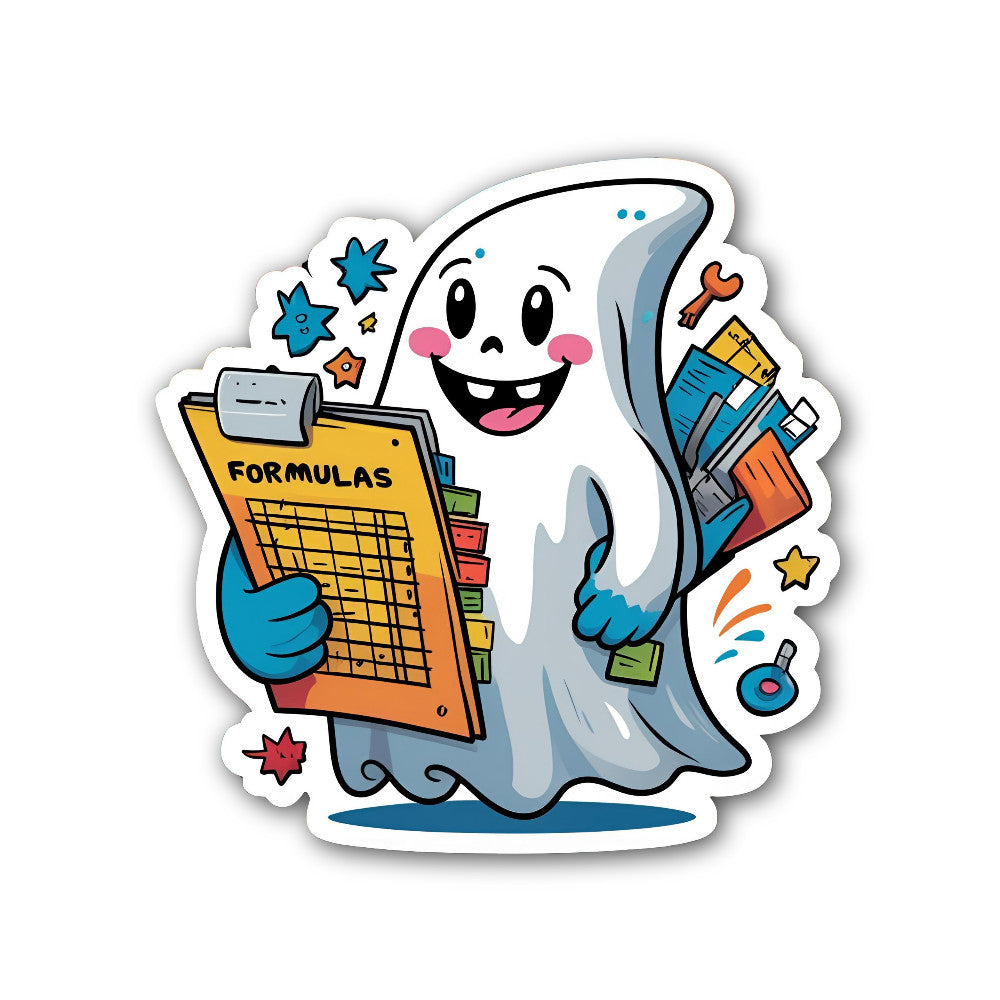 Formula Ghost Sticker, Waterproof Vinyl Decal Sticker Indoor Or Outdoor 2 (Pieces) 3" and 5"
