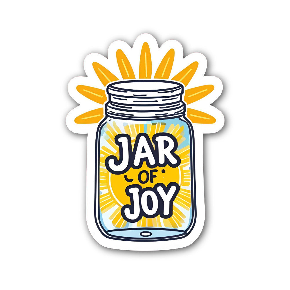 JAR OF JOY Sticker, Waterproof Vinyl Decal Sticker Indoor Or Outdoor 2 (Pieces) 3" and 5"