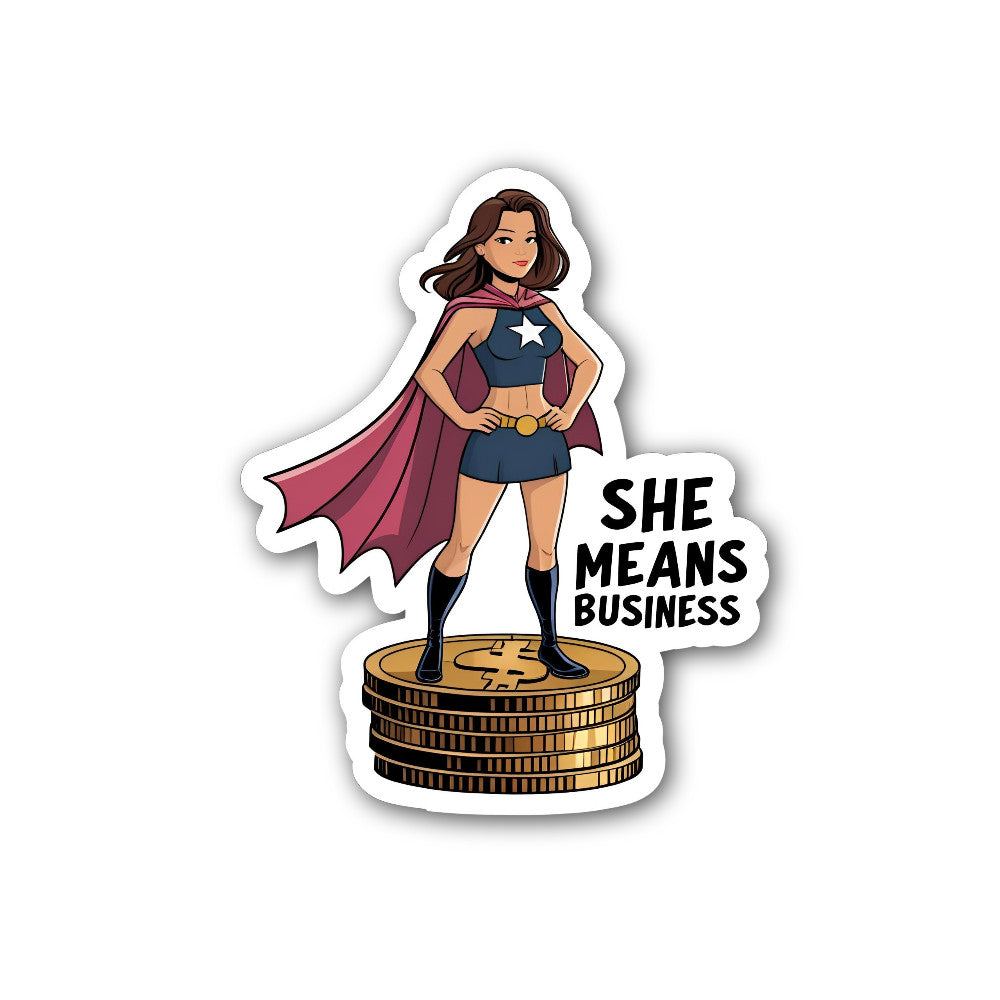 Powerful, business-minded woman Sticker, Waterproof Vinyl Decal Sticker Indoor Or Outdoor 2 (Pieces) 3" and 5"