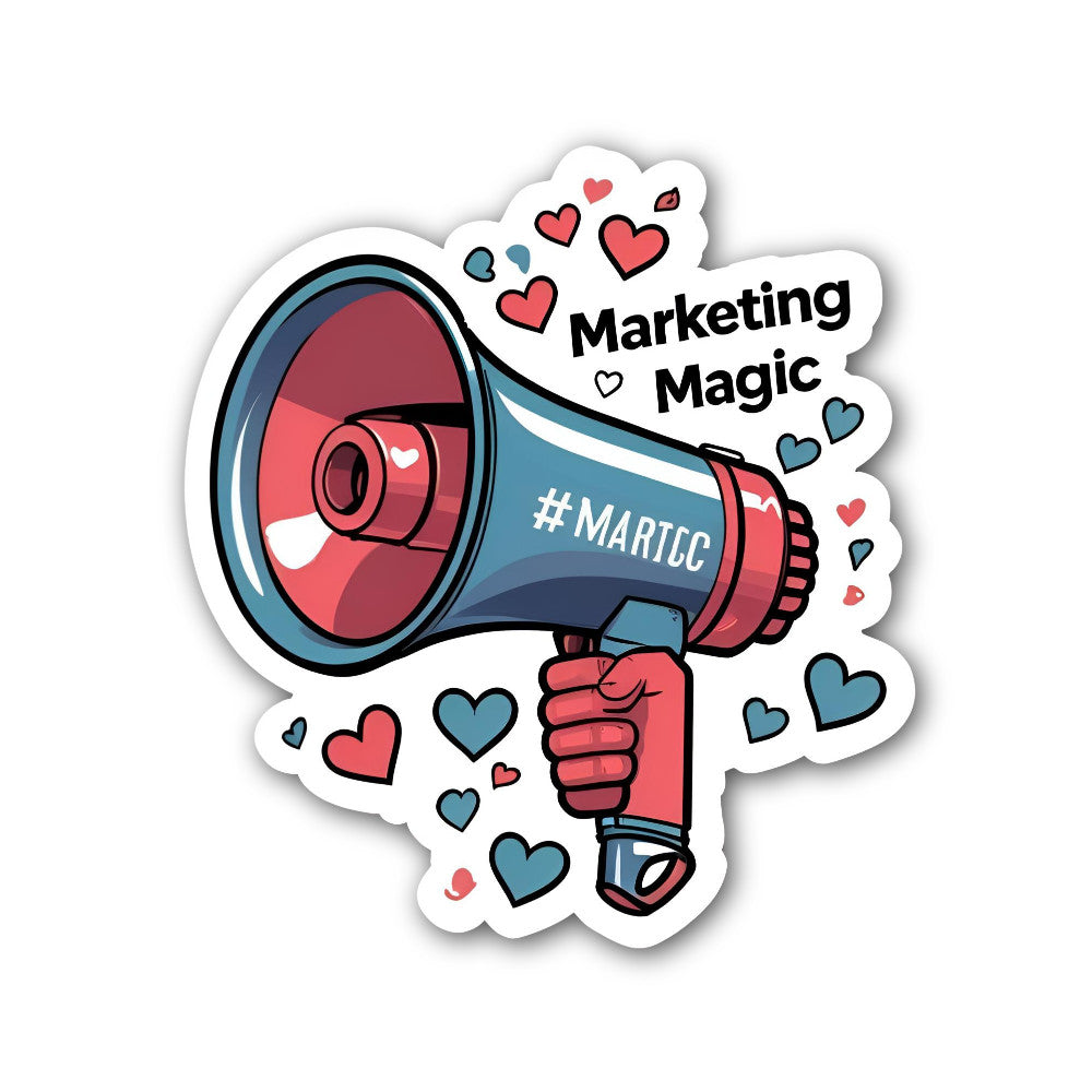 Marketing Magic Sticker, Waterproof Vinyl Decal Sticker Indoor Or Outdoor 2 (Pieces) 3" and 5"