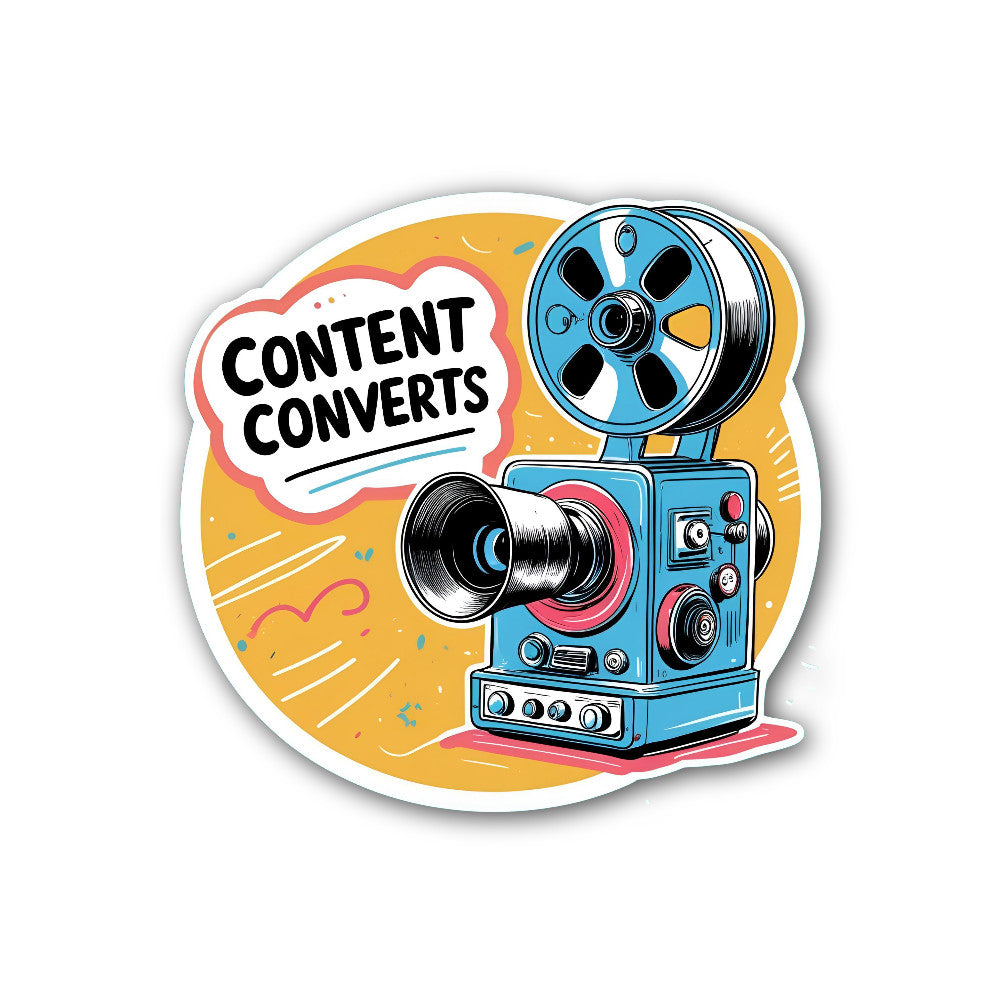 CONTENT CONVERTS Sticker, Waterproof Vinyl Decal Sticker Indoor Or Outdoor 2 (Pieces) 3" and 5"