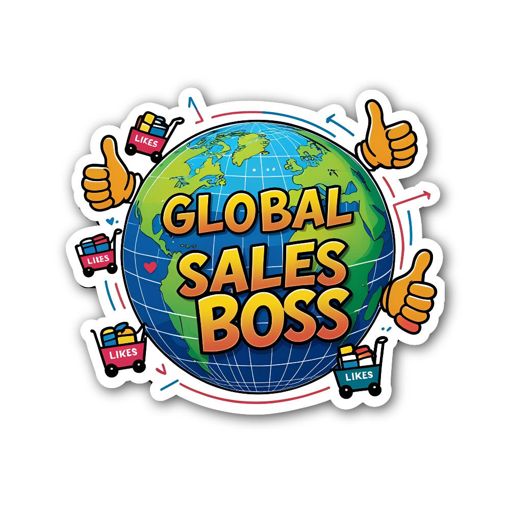 Global Sales BOSS Sticker, Waterproof Vinyl Decal Sticker Indoor Or Outdoor 2 (Pieces) 3" and 5"