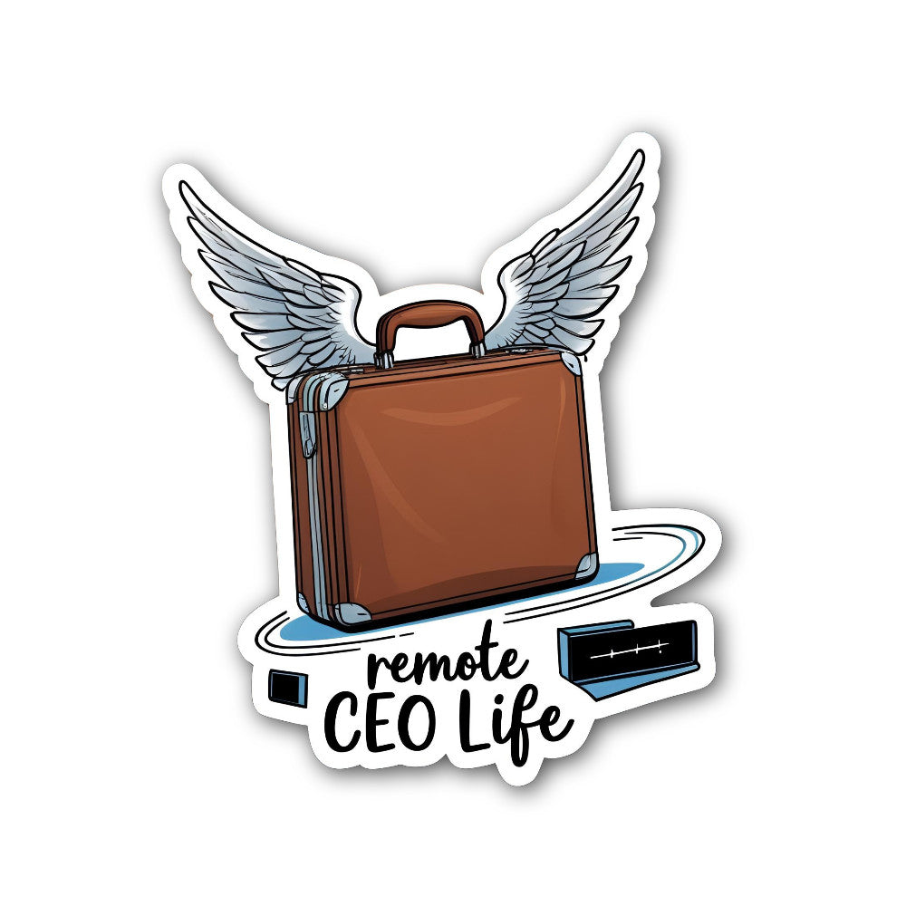 Remote CEO Life Sticker, Waterproof Vinyl Decal Sticker Indoor Or Outdoor 2 (Pieces) 3" and 5"