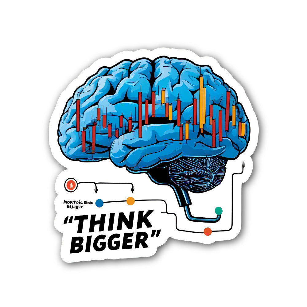 Think Bigger Sticker, Waterproof Vinyl Decal Sticker Indoor Or Outdoor 2 (Pieces) 3" and 5"