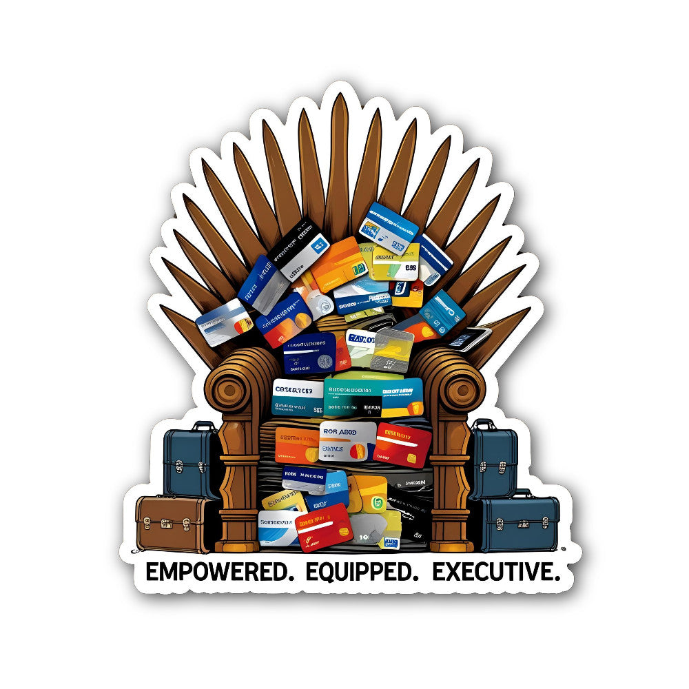 EMP0WERED. Equipped. Executive Sticker, Waterproof Vinyl Decal Sticker Indoor Or Outdoor 2 (Pieces) 3" and 5"