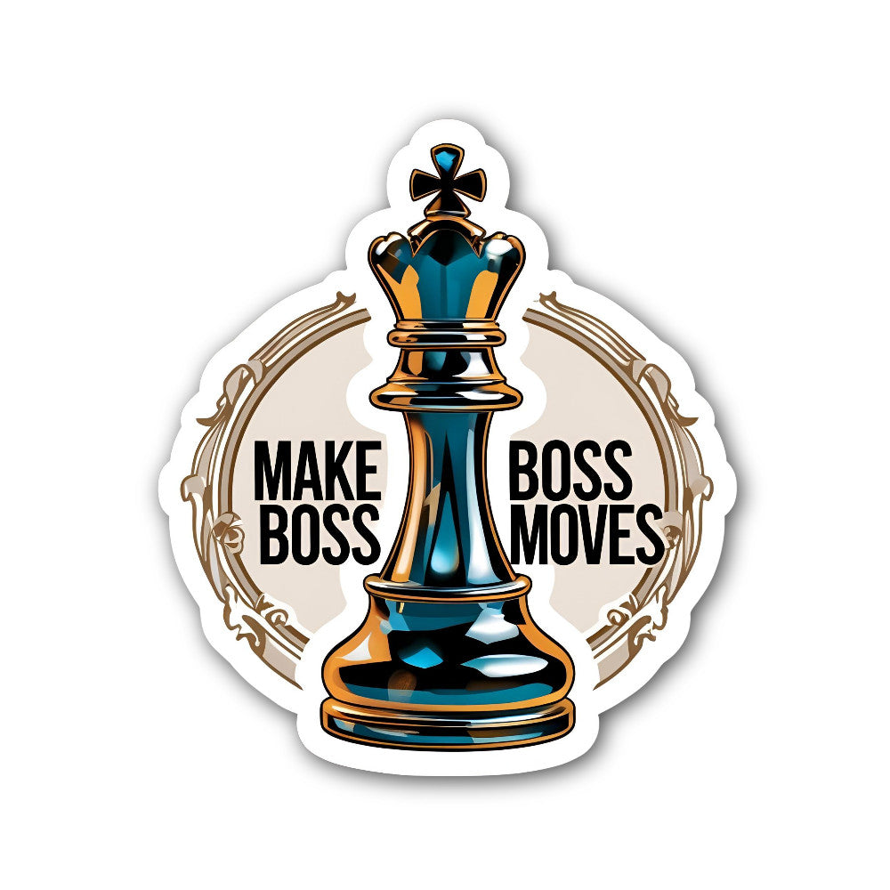Make BOSS BOSS Moves Sticker, Waterproof Vinyl Decal Sticker Indoor Or Outdoor 2 (Pieces) 3" and 5"