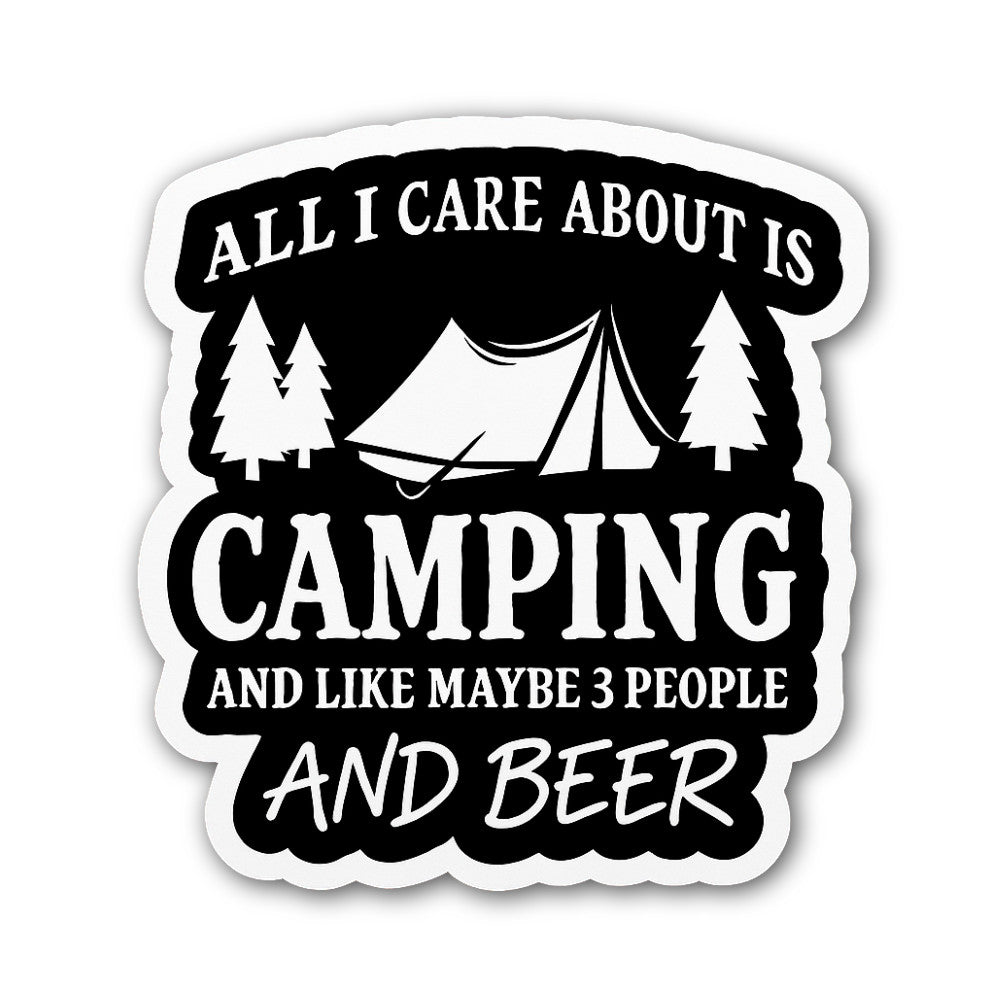 Camping for Family Sticker, Waterproof Vinyl Decal Sticker Indoor Or Outdoor 2 (Pieces) 3" and 5"