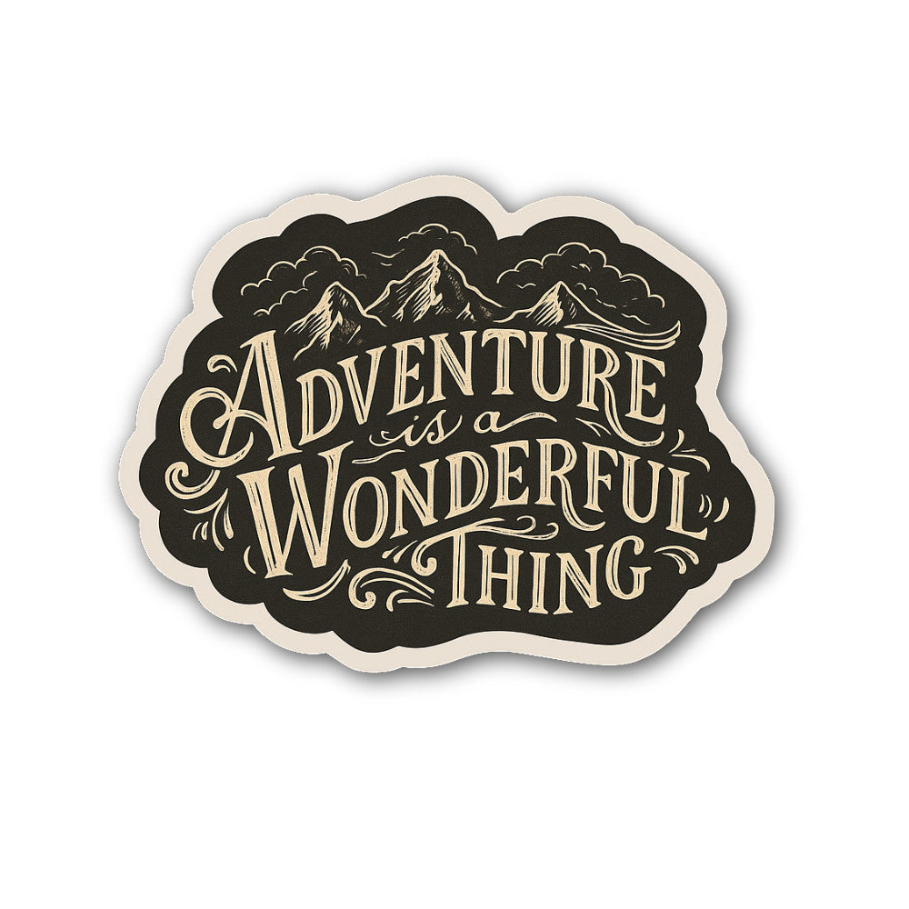 Adventure Wonderful Thing Sticker, Waterproof Vinyl Decal Sticker Indoor Or Outdoor 2 (Pieces) 3" and 5"