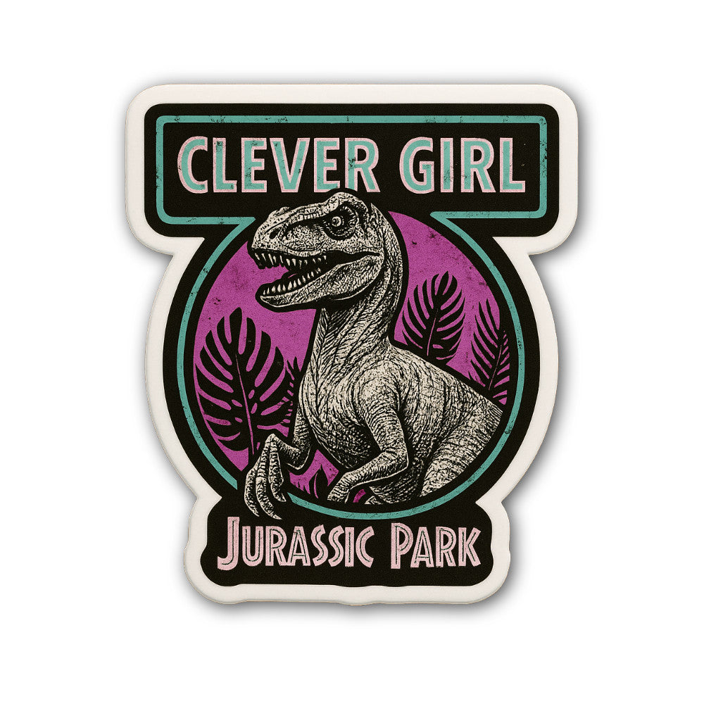 Jurassic Park Sticker, Waterproof Vinyl Decal Sticker Indoor Or Outdoor 2 (Pieces) 3" and 5"