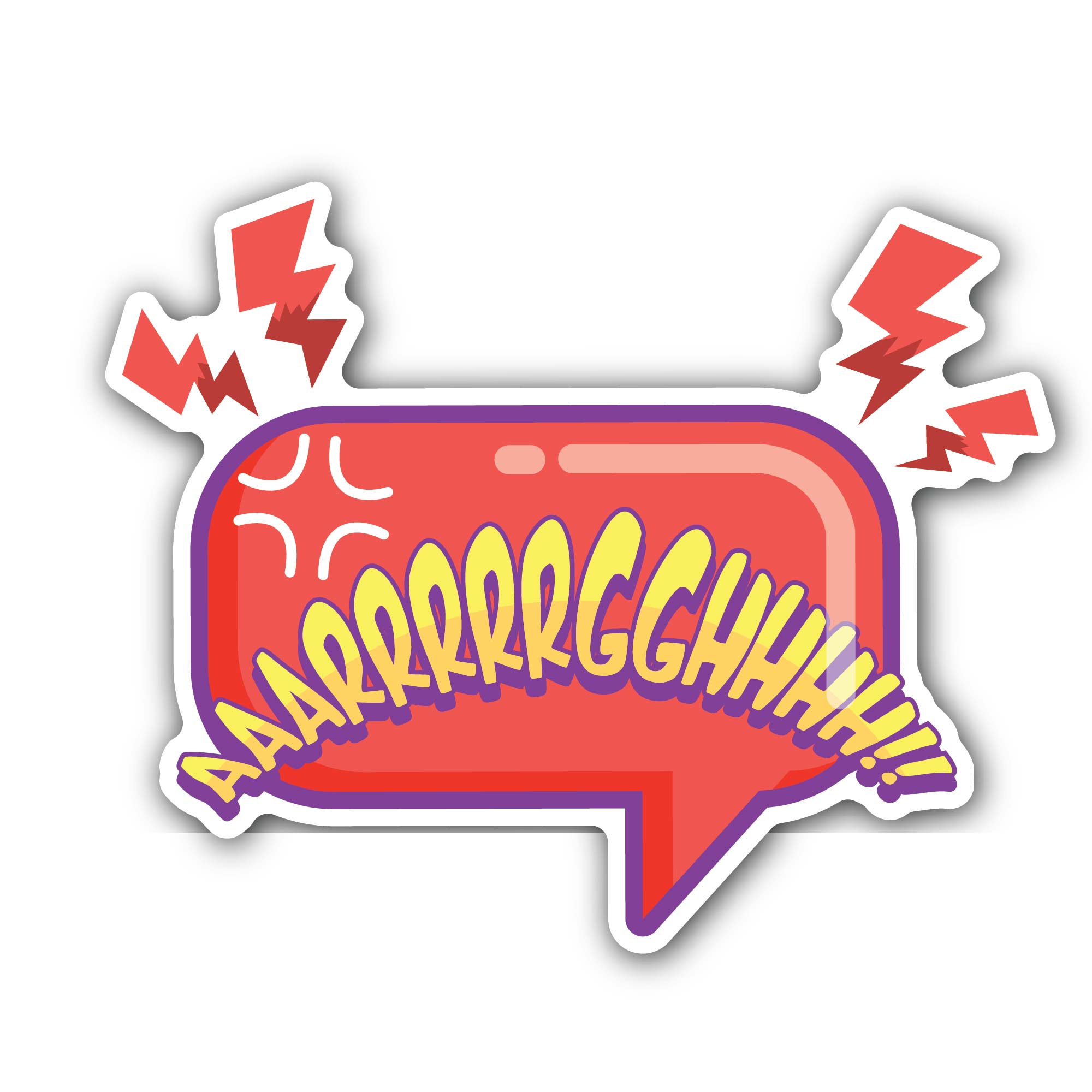 Angry Balloon Talk Sticker, Waterproof Vinyl Decal Sticker Indoor Or Outdoor 2 (Pieces) 3" and 5"