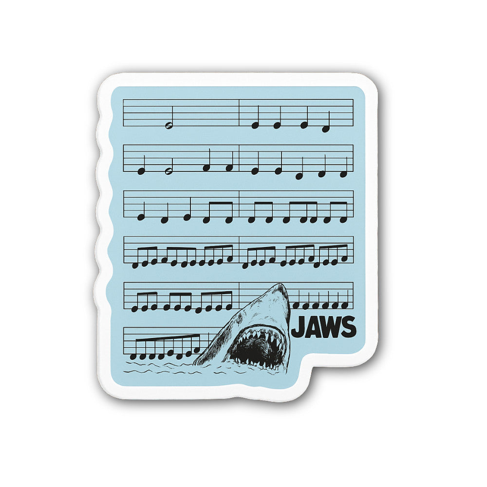 JAWS Sticker, Waterproof Vinyl Decal Sticker Indoor Or Outdoor 2 (Pieces) 3" and 5"