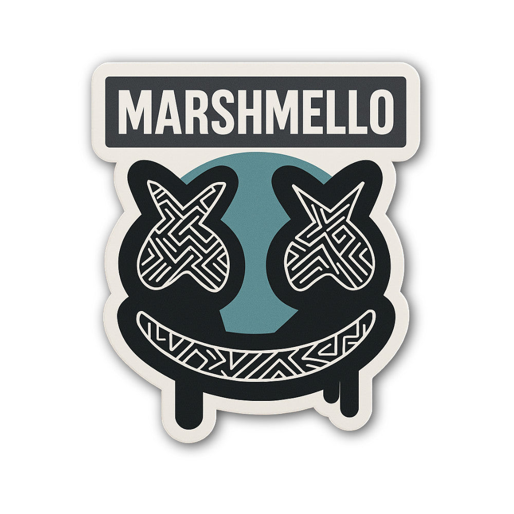 Marshmello Sticker, Waterproof Vinyl Decal Sticker Indoor Or Outdoor 2 (Pieces) 3" and 5"