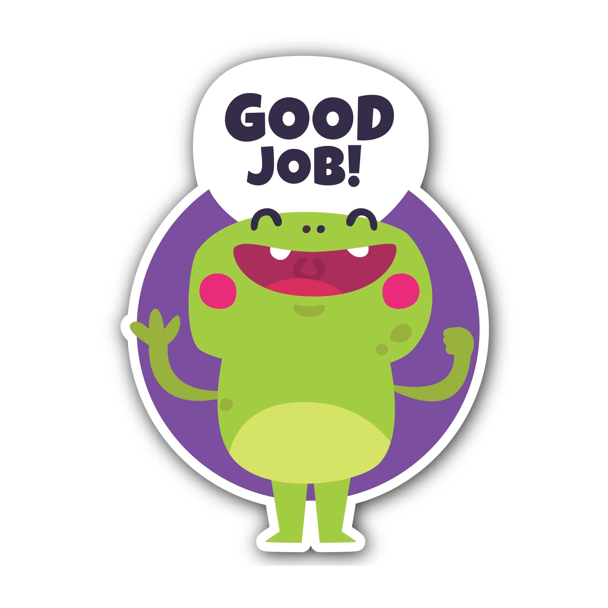 Frog Say Good Job Sticker, Waterproof Vinyl Decal Sticker Indoor Or Outdoor 2 (Pieces) 3" and 5"
