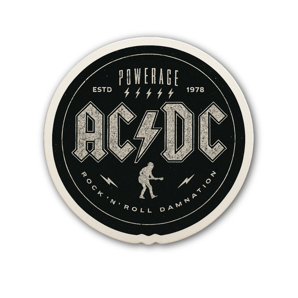 AC/DC Powerage Rock 'n' Roll Damnation Sticker, Waterproof Vinyl Decal Sticker Indoor Or Outdoor 2 (Pieces) 3" and 5"